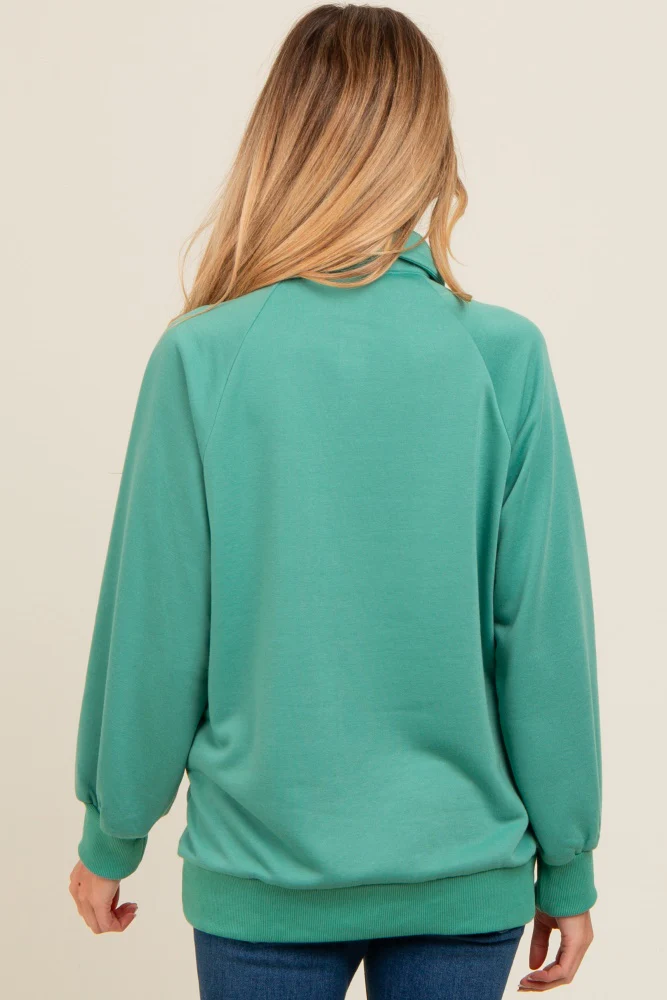 Jade Collared Snap Button Maternity Pullover - Image 4