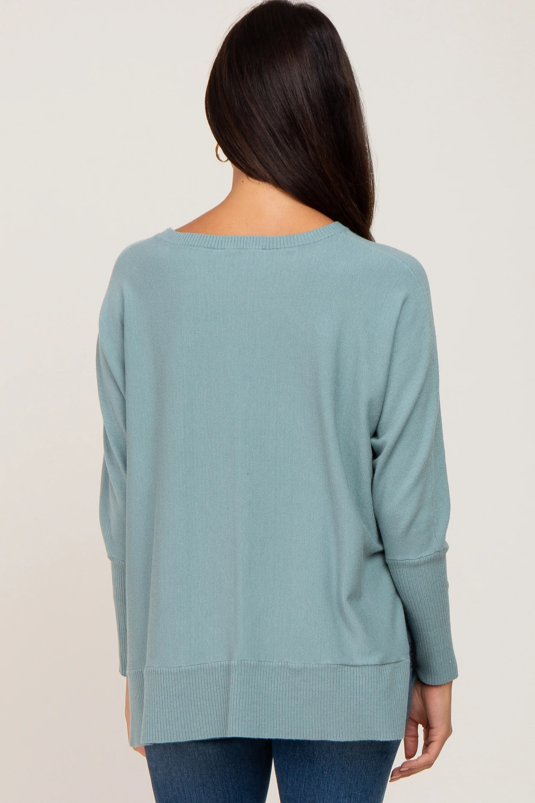 Jade Dolman Sleeve Side Slit Sweater - Image 3