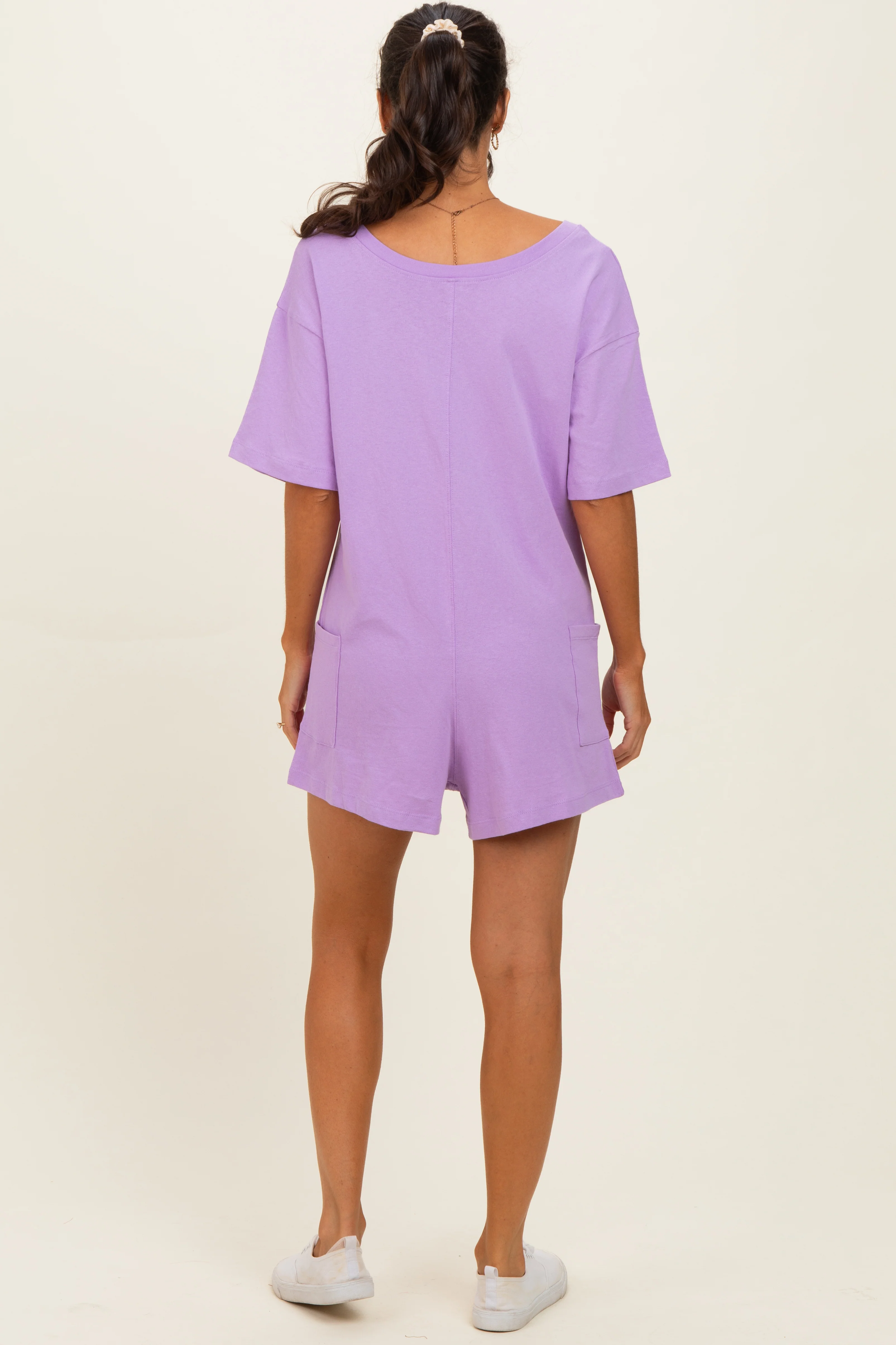 Lavender Scoop Neck Romper - Image 4
