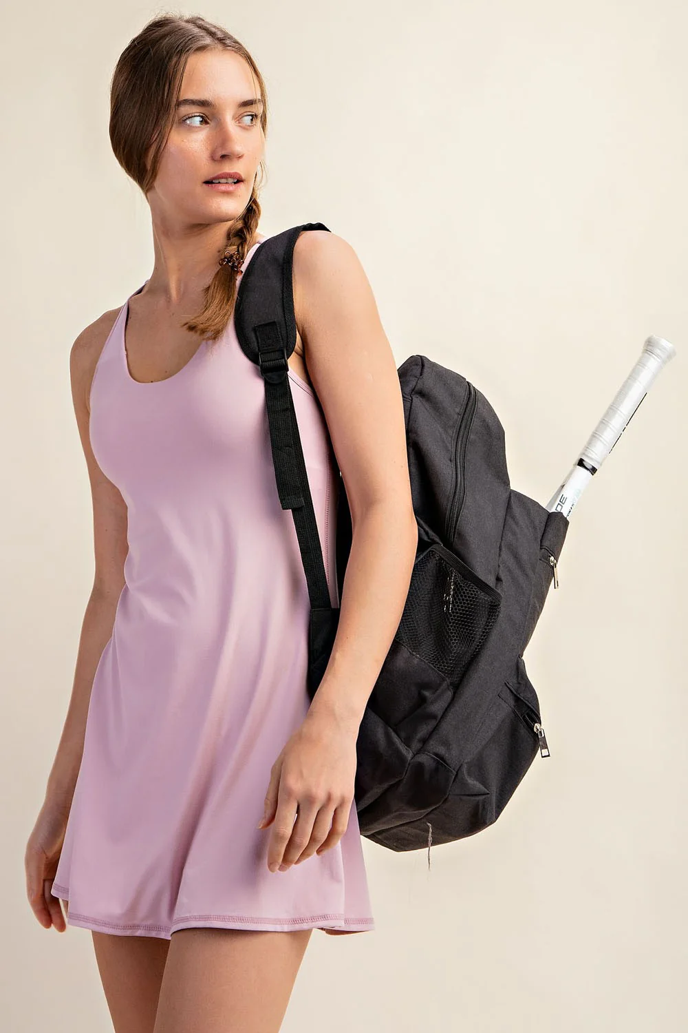 Lavender Tennis Racerback Maternity Romper Dress - Image 5