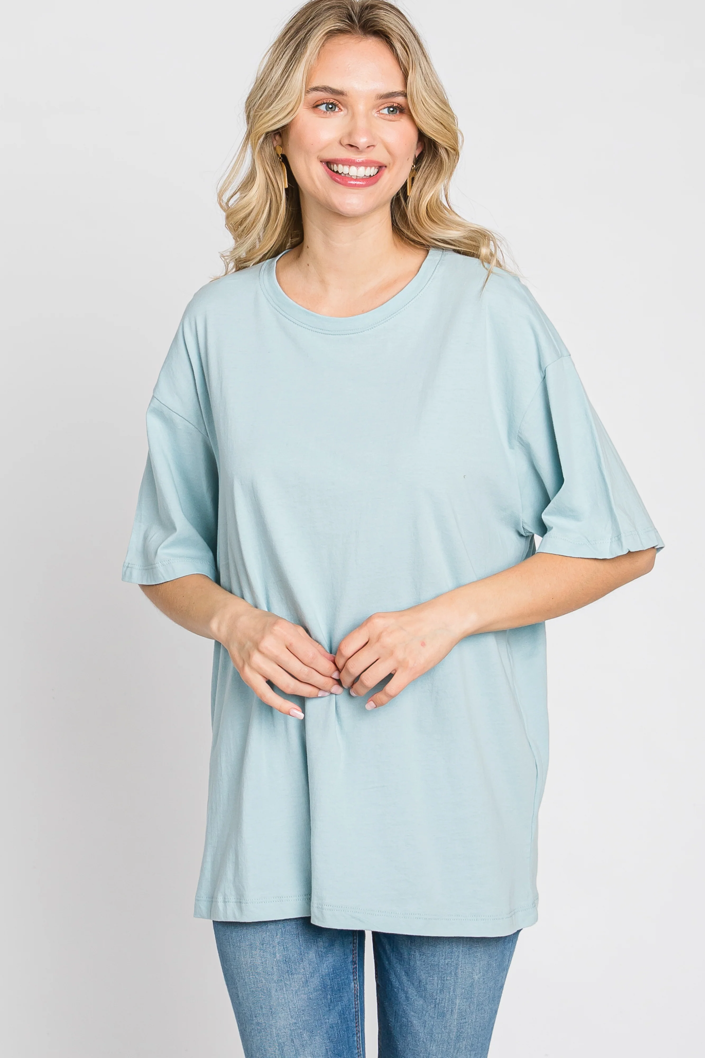 Light Blue Basic Oversized Tee - Image 4