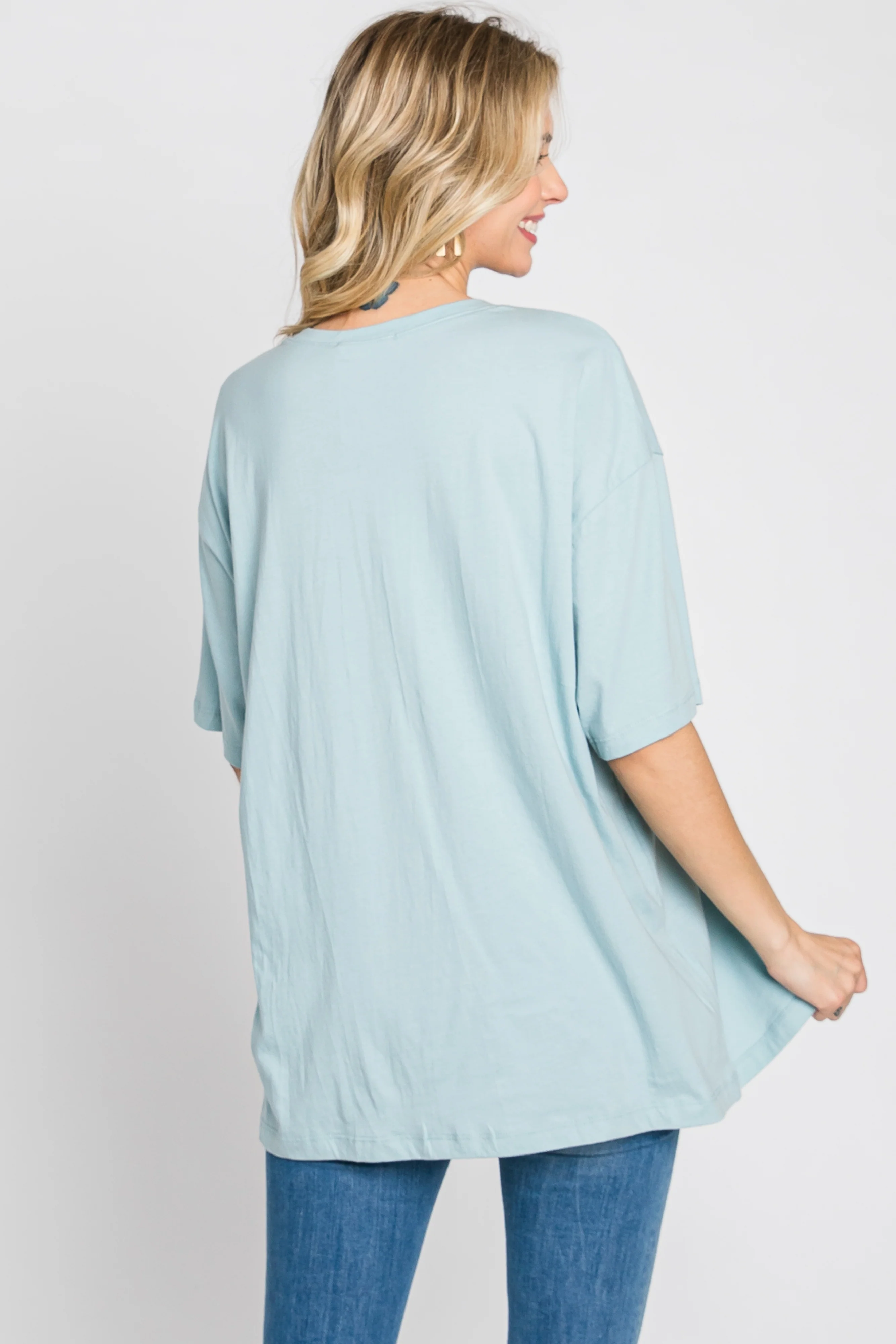 Light Blue Basic Oversized Tee - Image 6