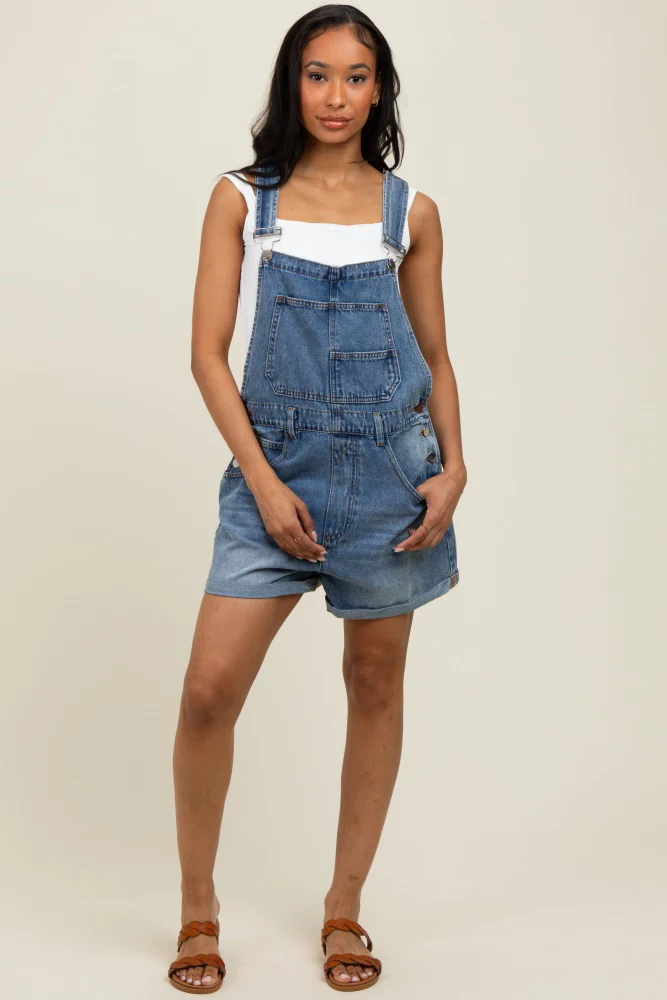 Light Blue Wash Denim Shortalls - Image 3