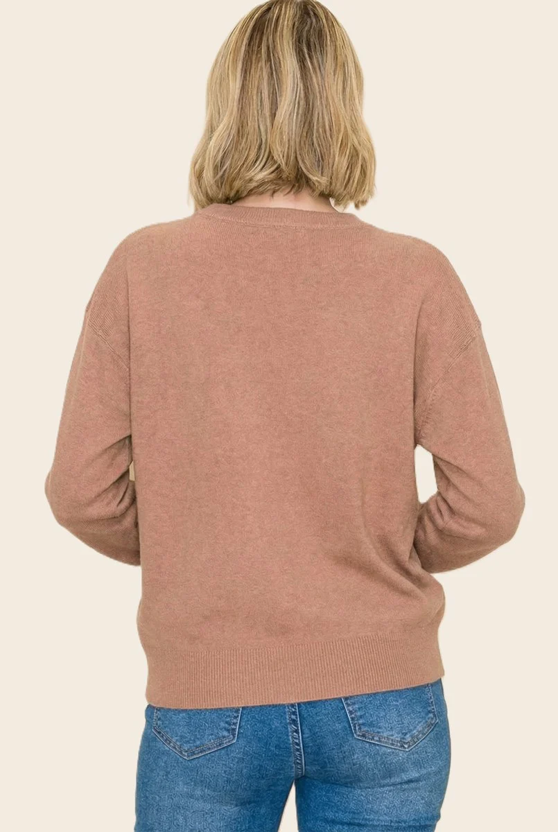 Light Camel Basic Pullover Sweater - Image 3