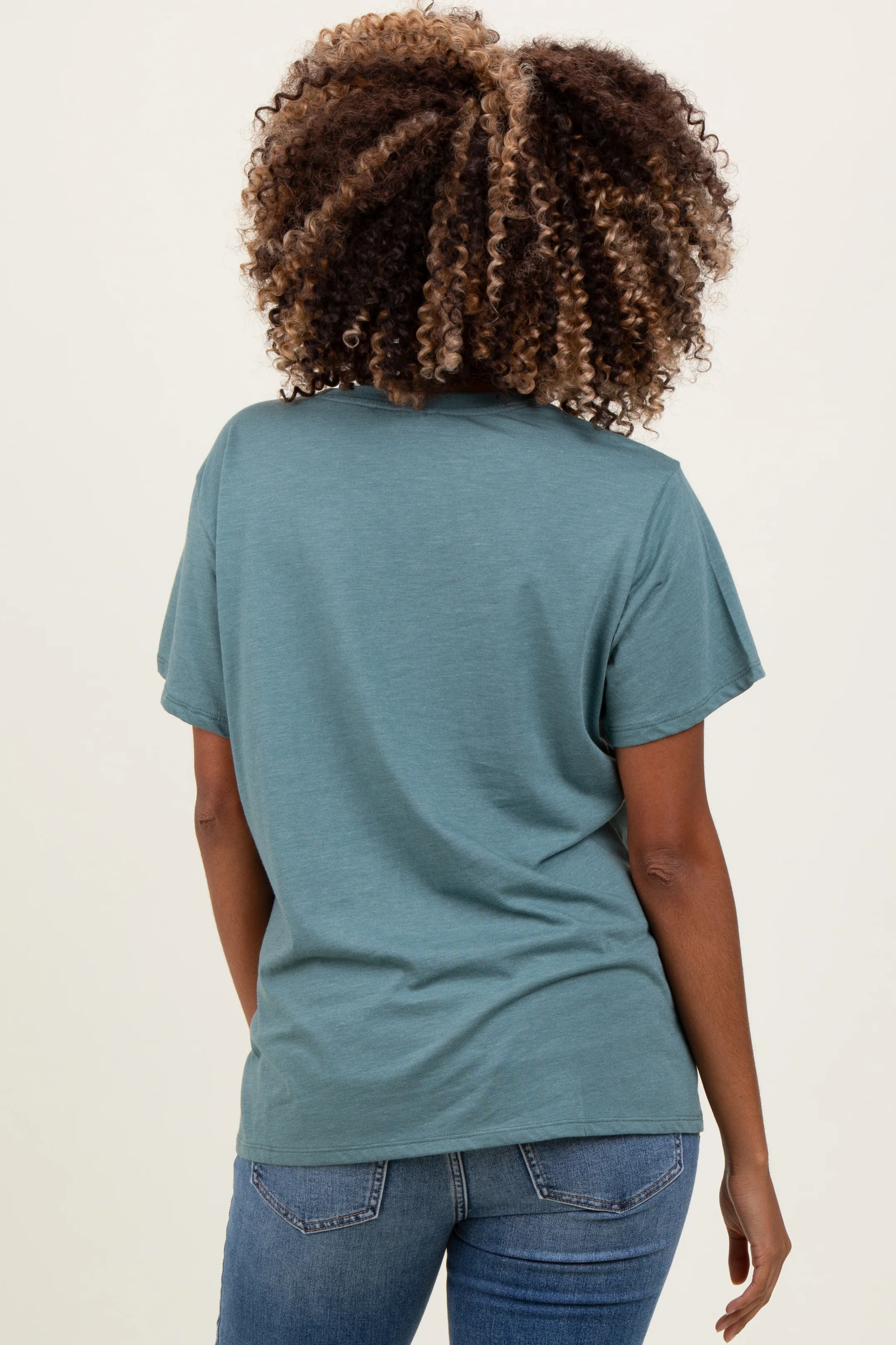 Light Olive Basic Maternity Tee - Image 3