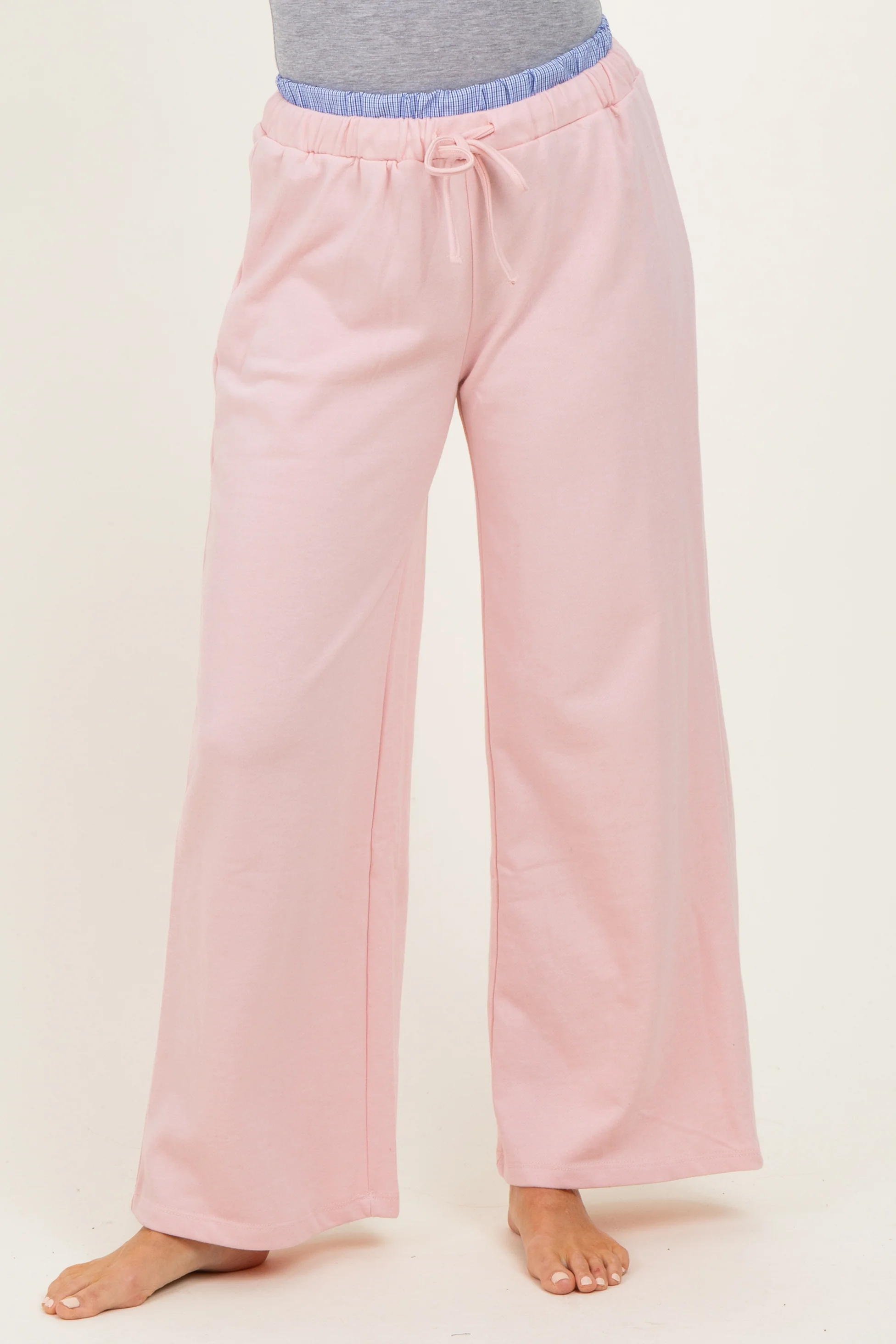 Light Pink Contrast Waistband Lounge Pants - Image 3