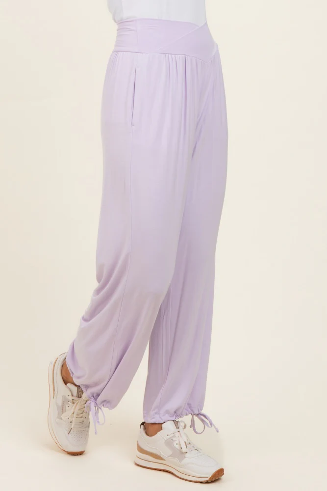 Lilac Crossover Waist Pants - Image 3