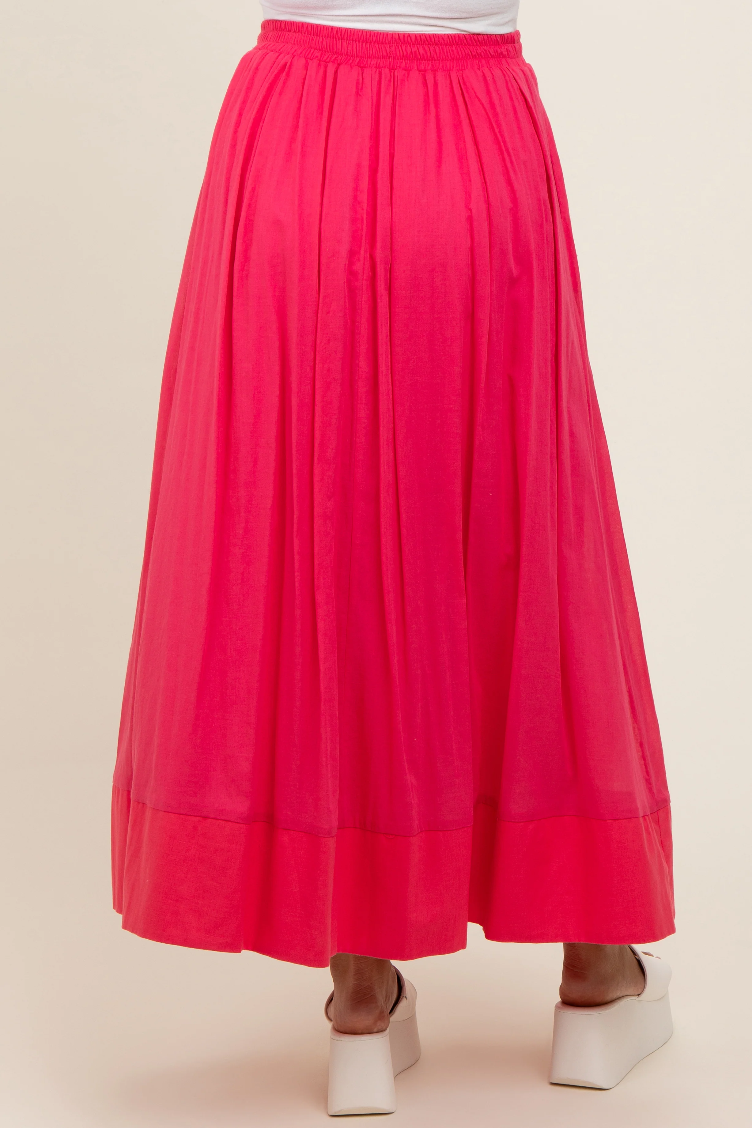 Magenta Colorblock Maternity Maxi Skirt - Image 4