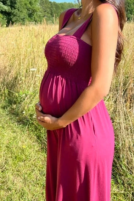 Magenta Sleeveless Wide Leg Maternity Jumpsuit - Image 7