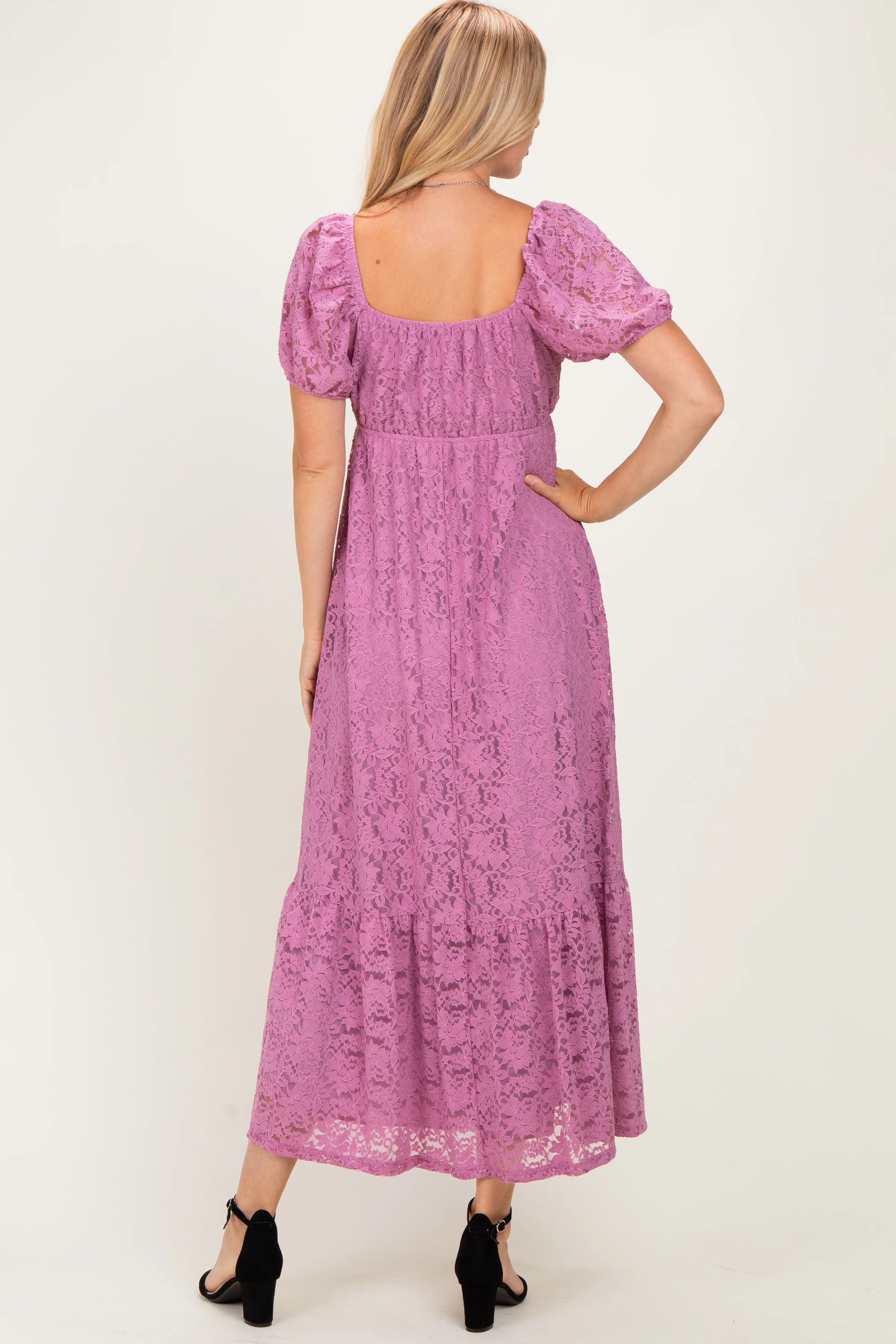 Mauve Lace Maxi Dress - Image 3