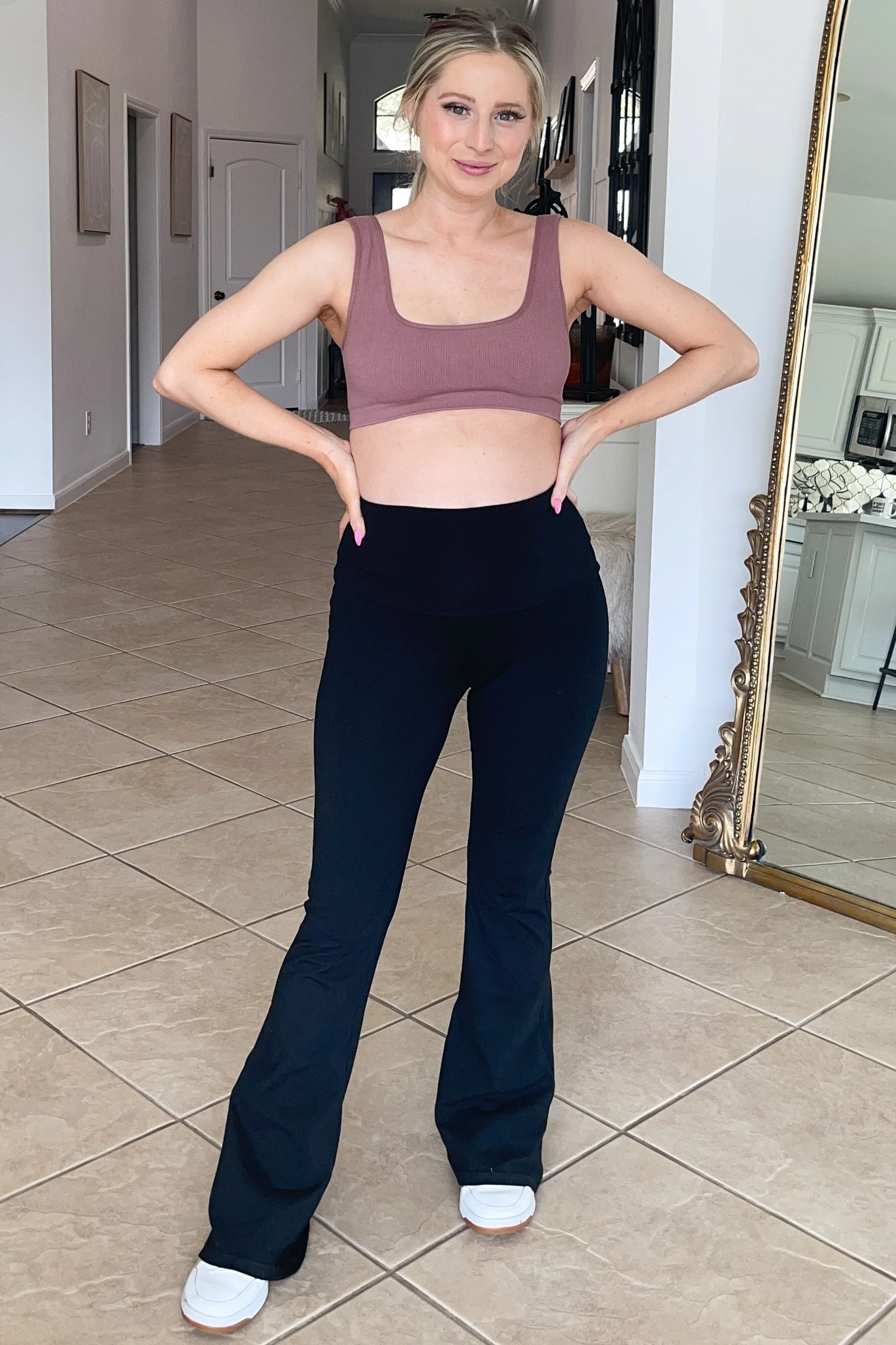 Mauve Ribbed Squared Neck Maternity Bralette - Image 5