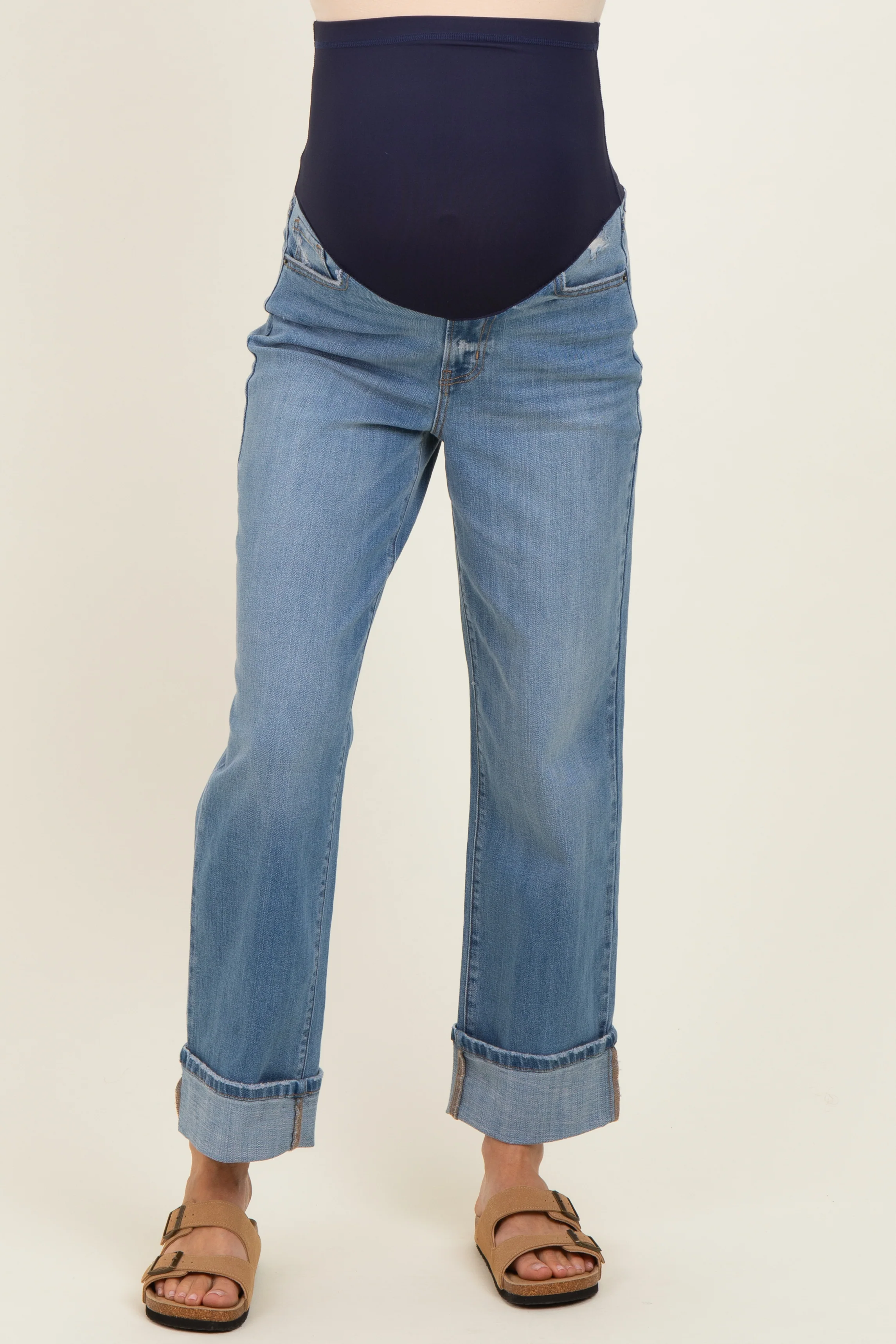 Medium Maternity Dad Jean With Cuff - Image 2