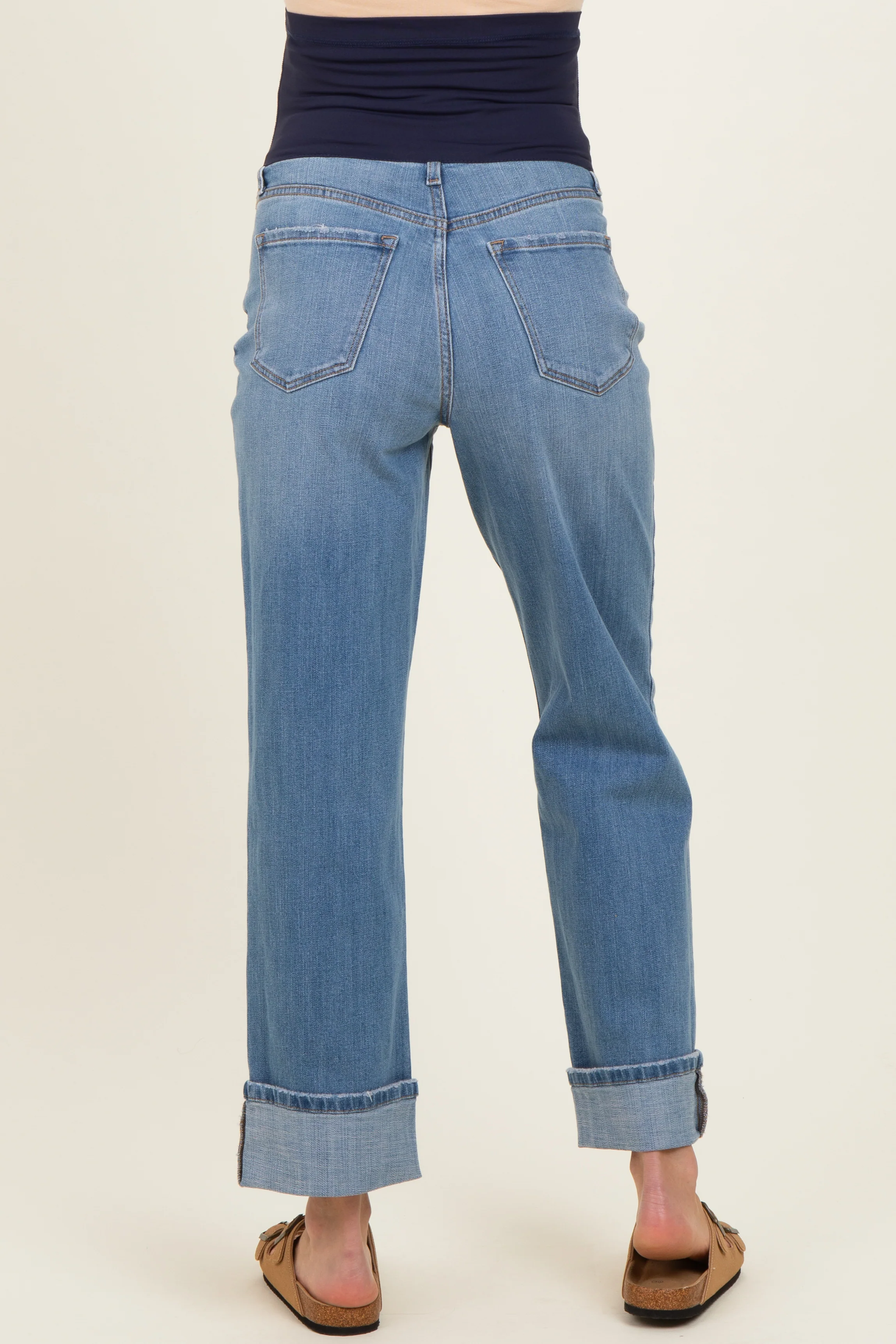 Medium Maternity Dad Jean With Cuff - Image 4