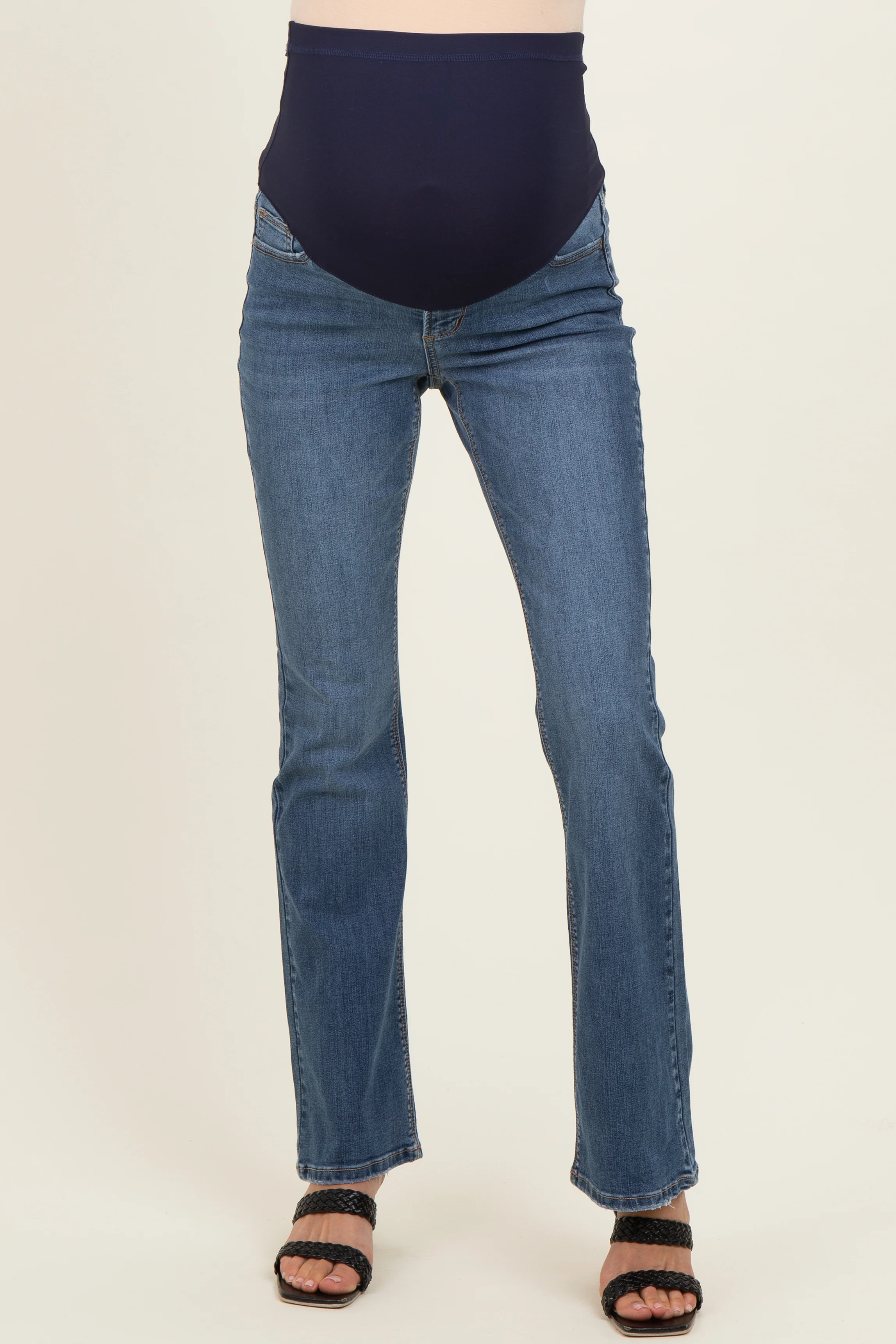 Medium Wash Maternity Boot Cut Jeans - Image 2