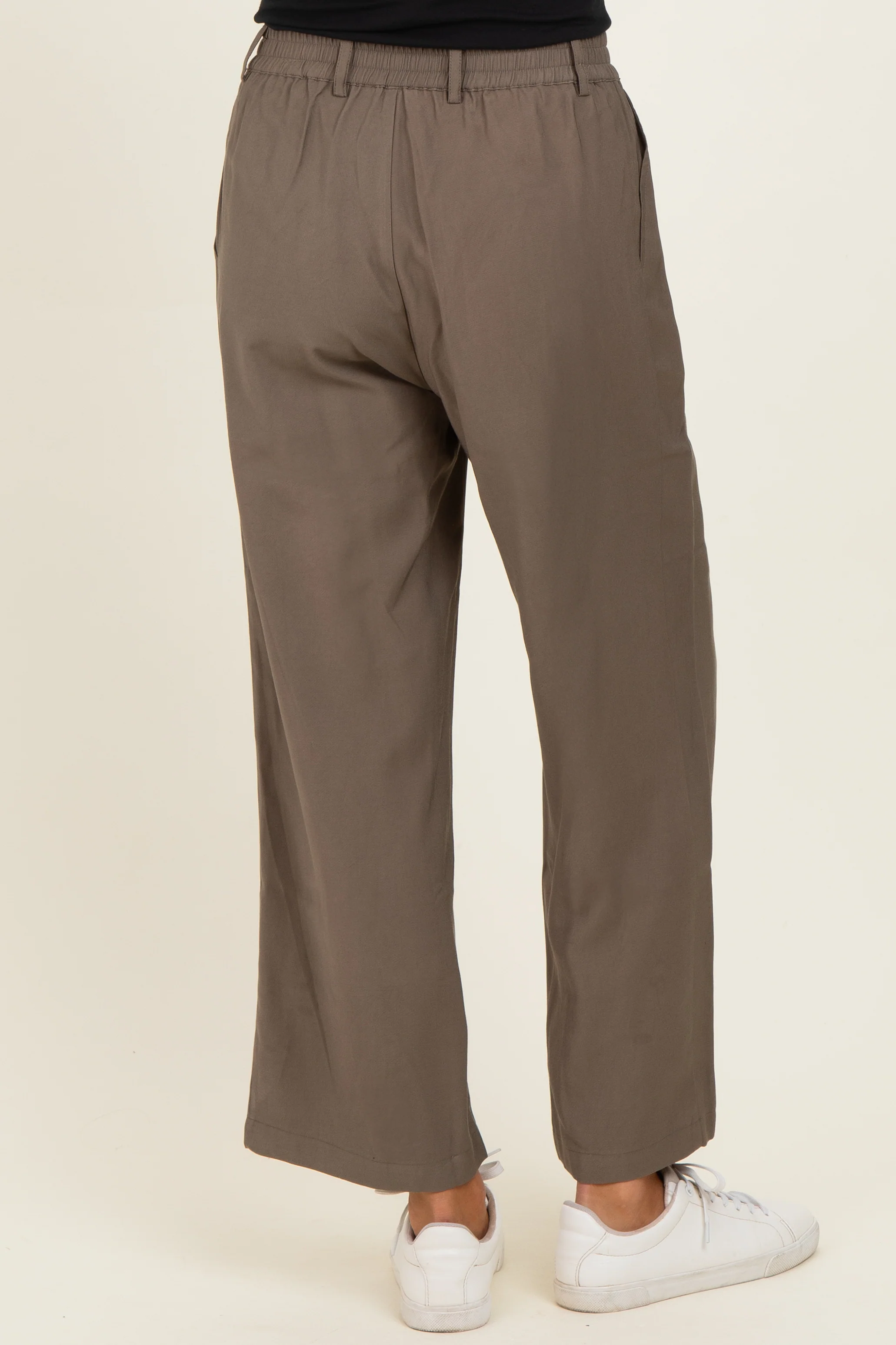 Mocha Elastic Waistband Trousers - Image 4