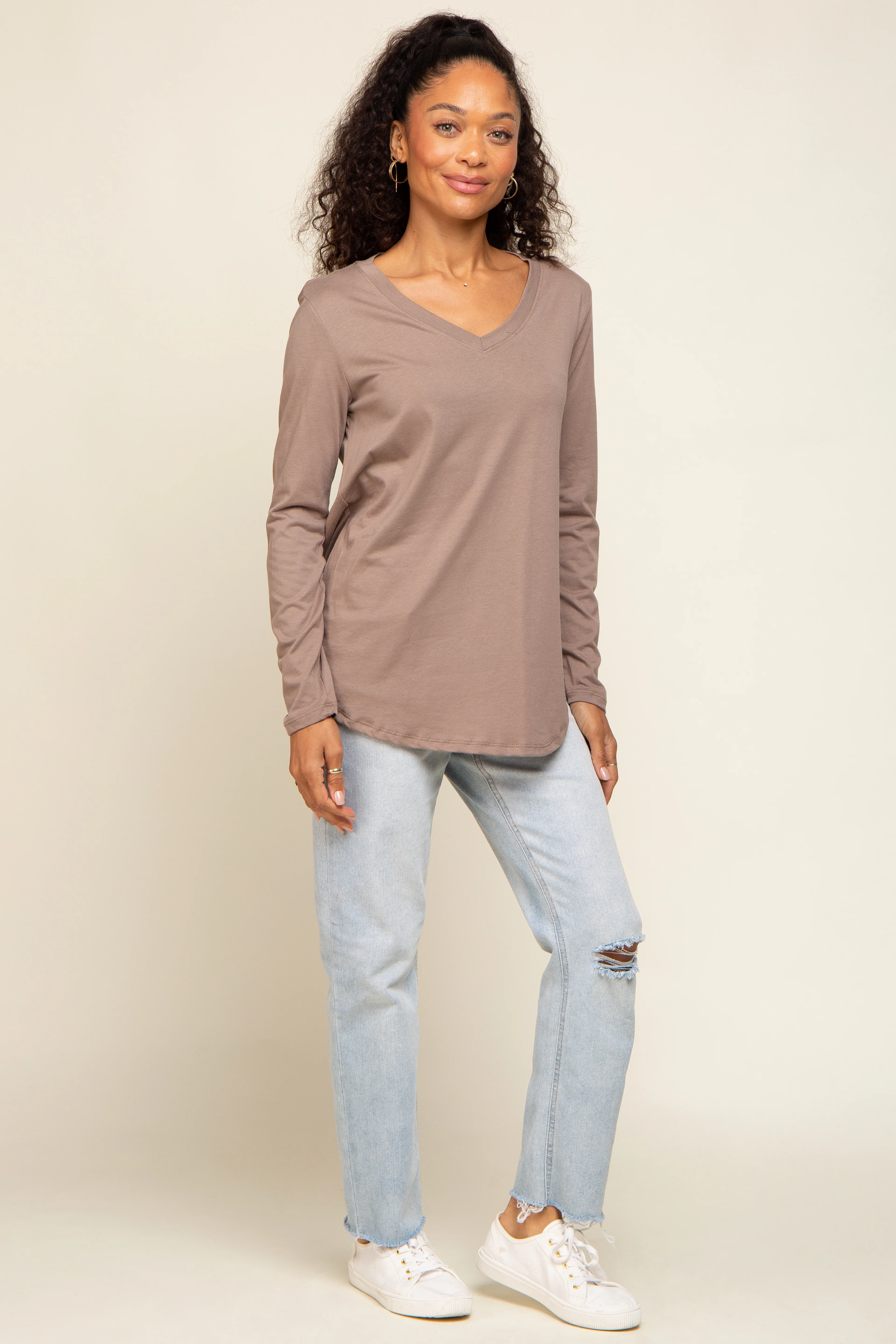 Mocha Long Sleeve Top - Image 4