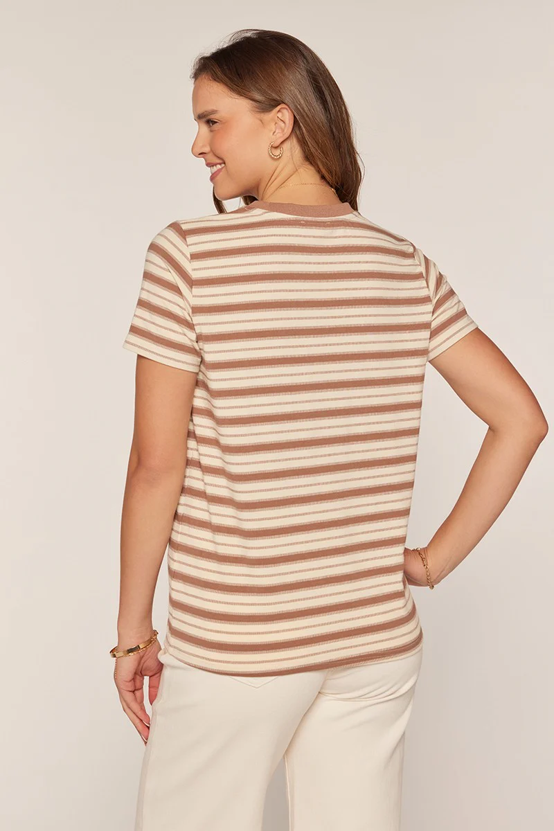 Mocha Multi-Striped T-Shirt - Image 3