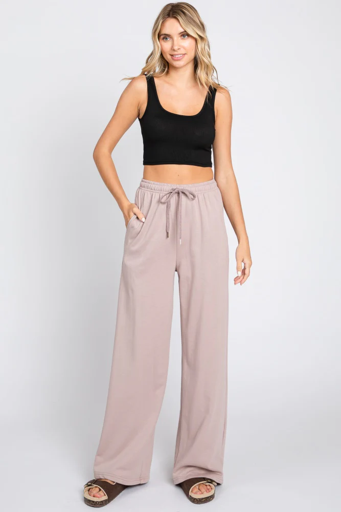 Mocha Wide Leg Maternity Joggers - Image 6