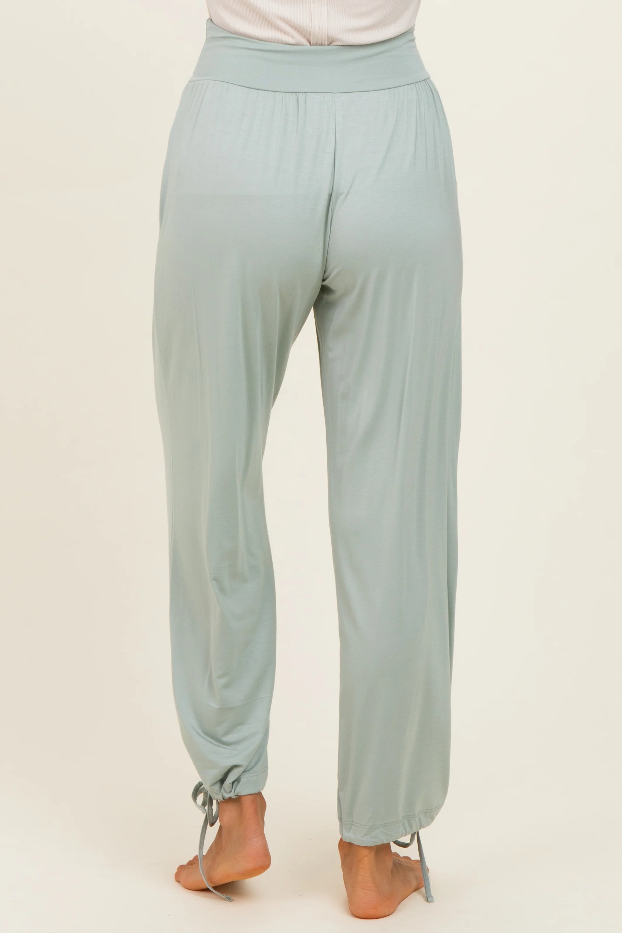 Moss Green Crossover Waist Pants - Image 4