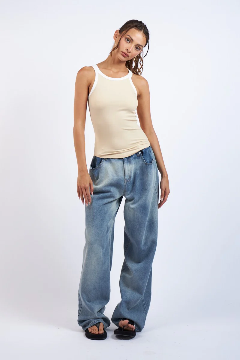 Natural Combo Solid Strap Color Tank Top - Image 4