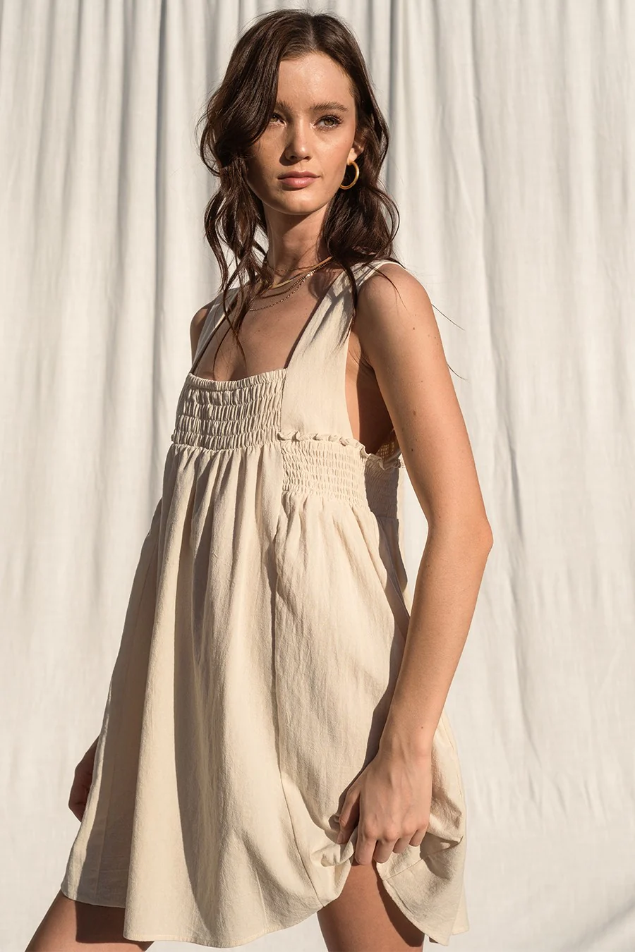 Natural Linen Flowy Dress - Image 2
