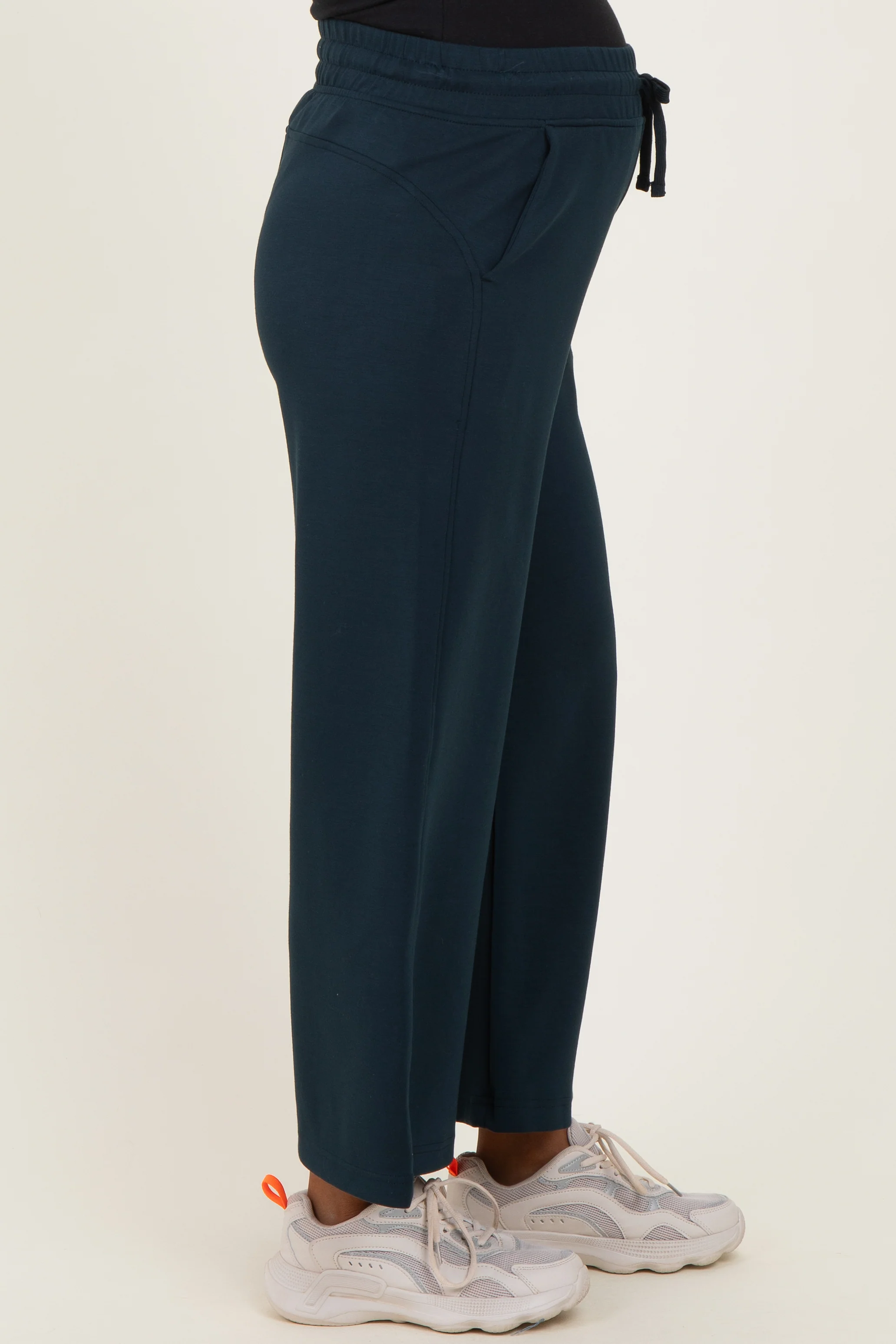 Navy Ankle Wide Leg Maternity Lounge Pants - Image 3