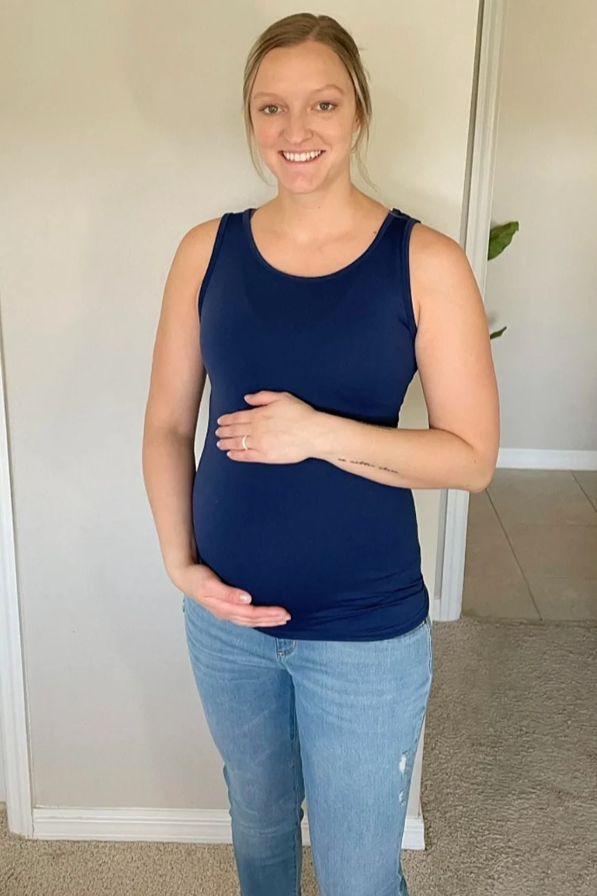 Navy Blue Basic Seamless Maternity Tank - Image 6