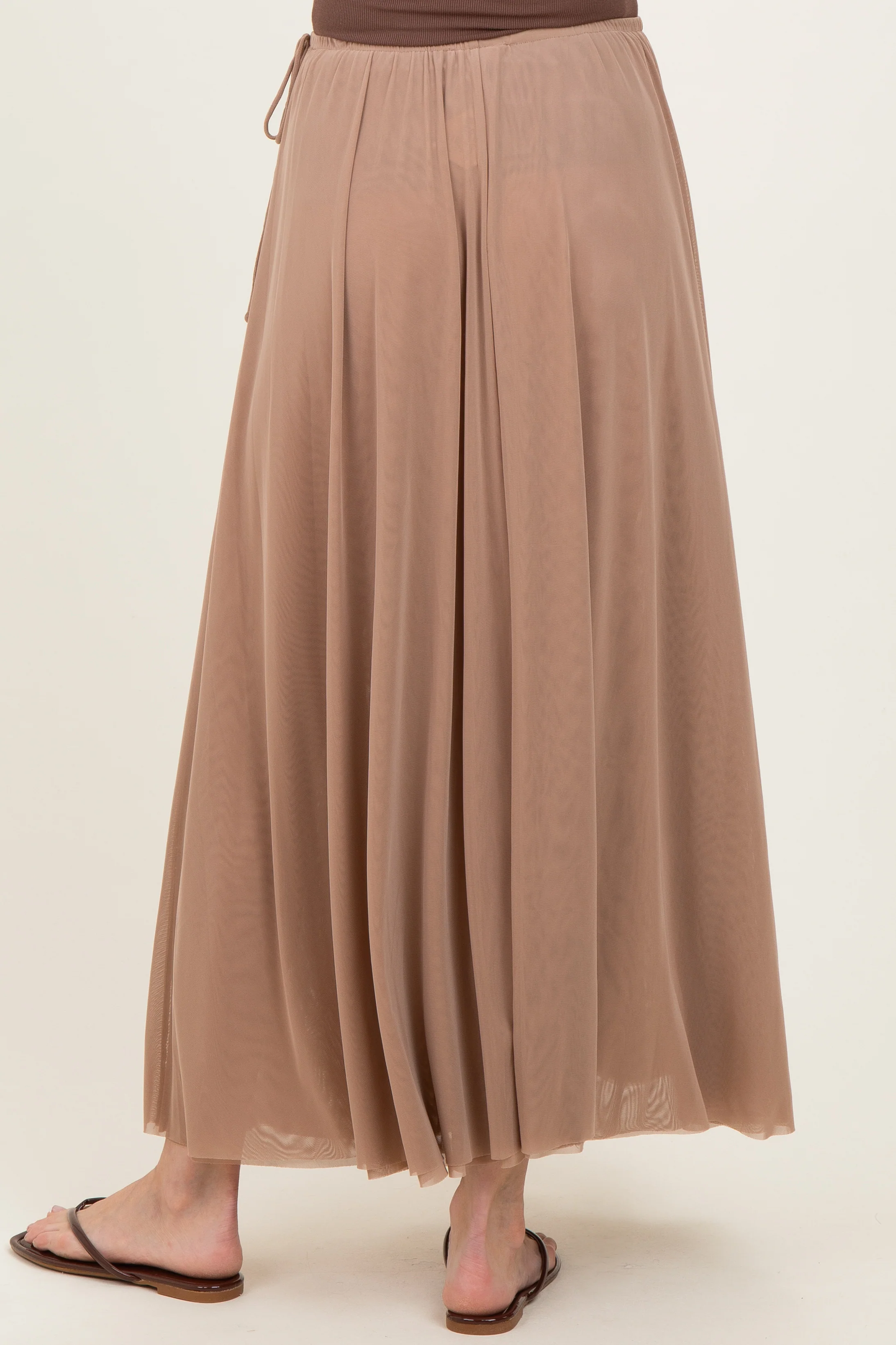 Oatmeal Mesh Maternity Maxi Skirt - Image 4