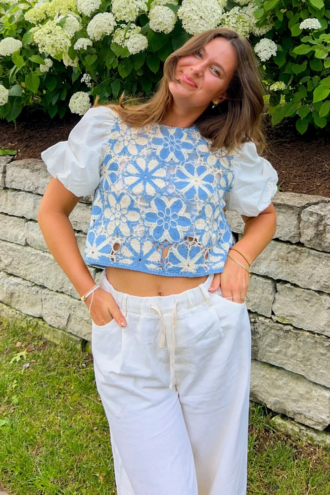 Off White Crochet Top