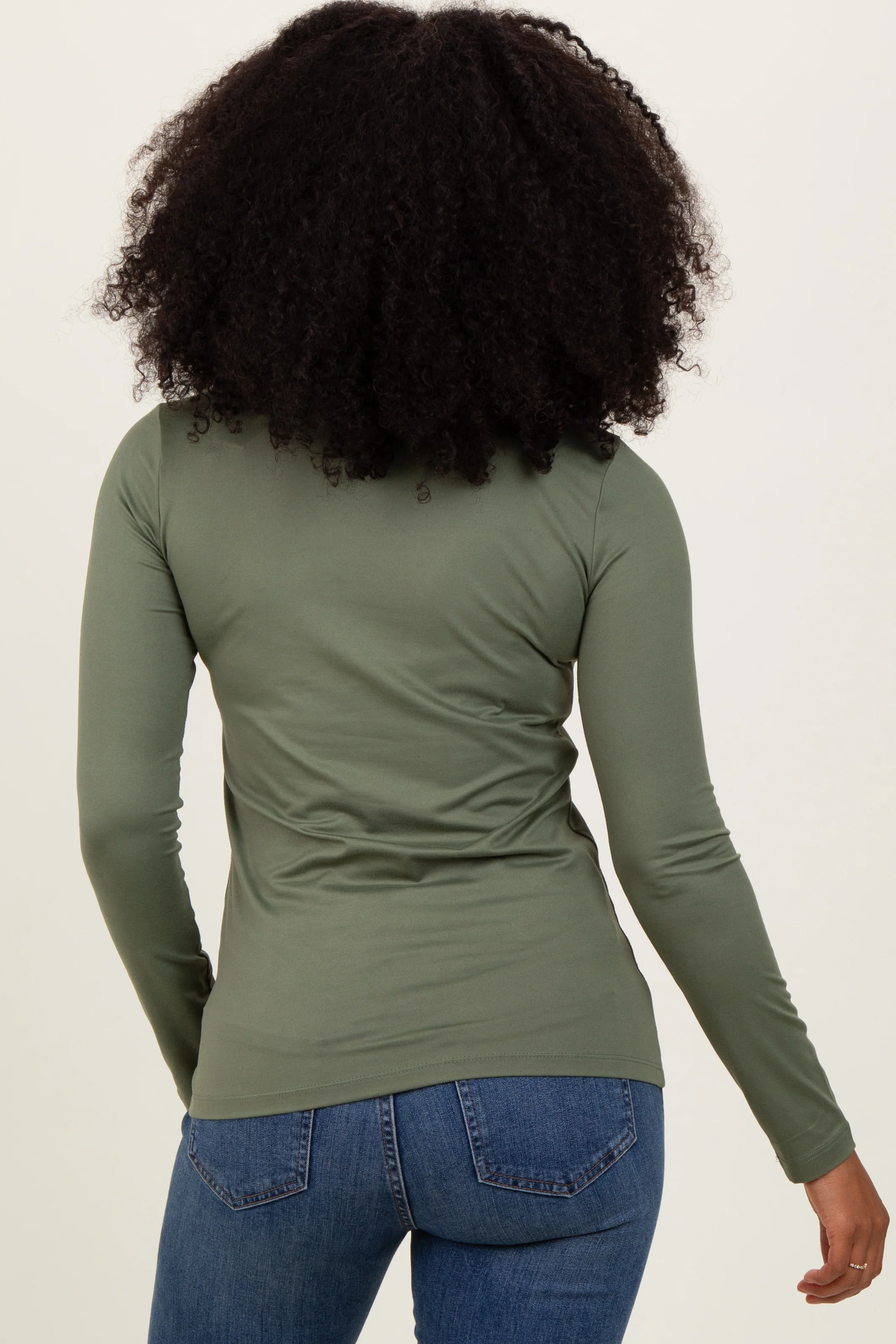 Olive Basic Long Sleeve Top - Image 4