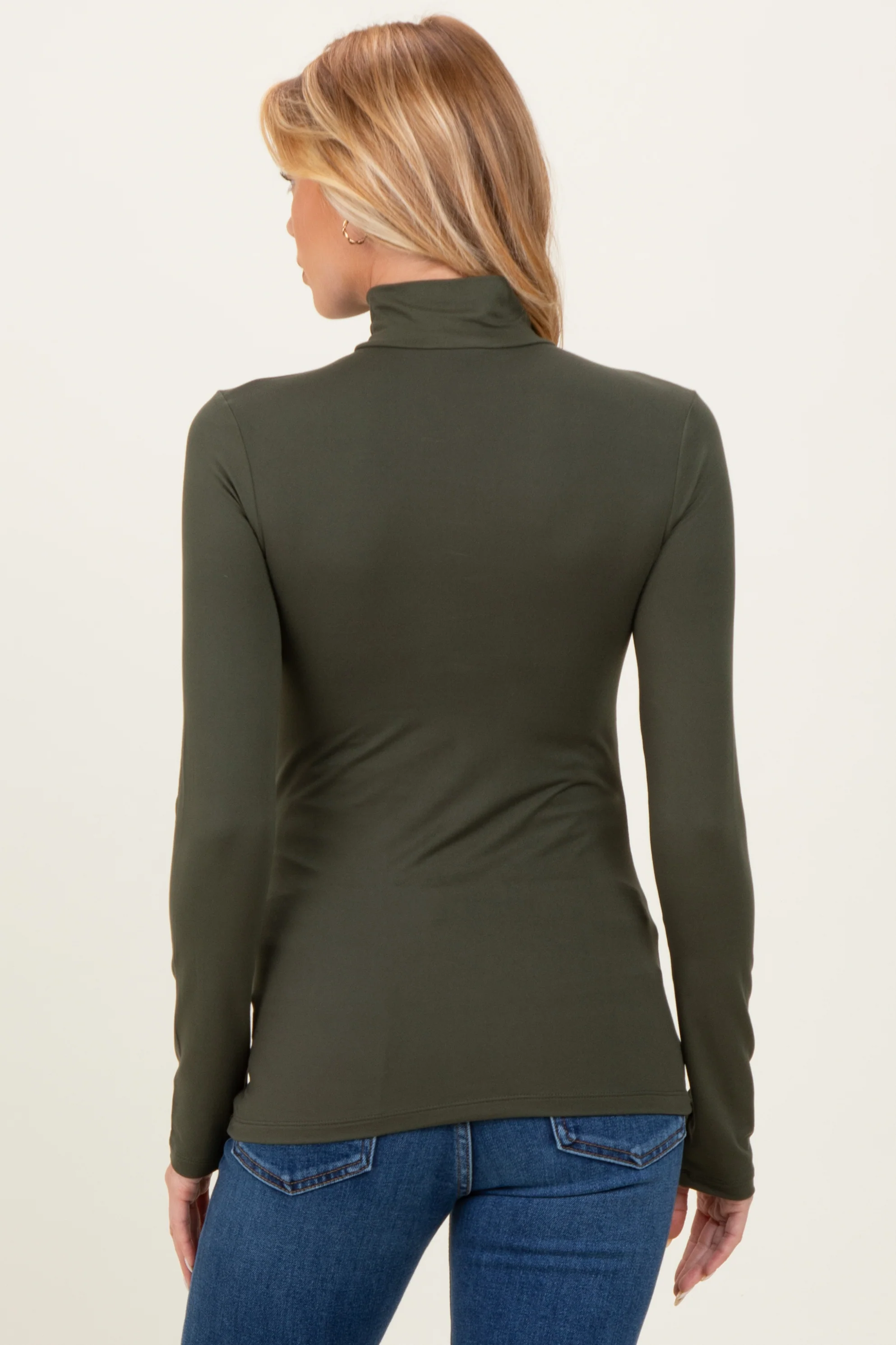 Olive Maternity Mock Neck Top - Image 6
