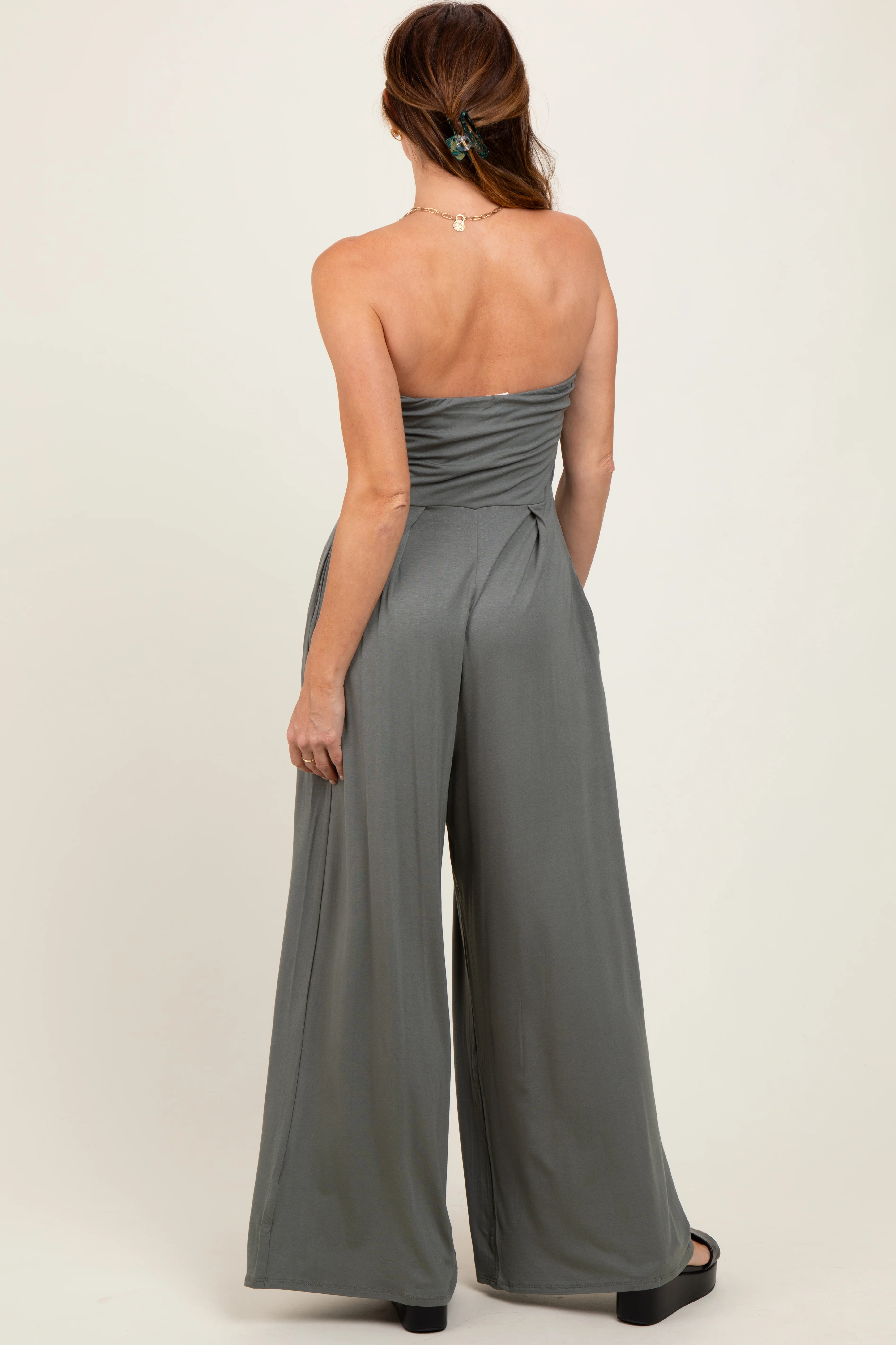 Olive Wide Leg Jumpsuit - Image 4