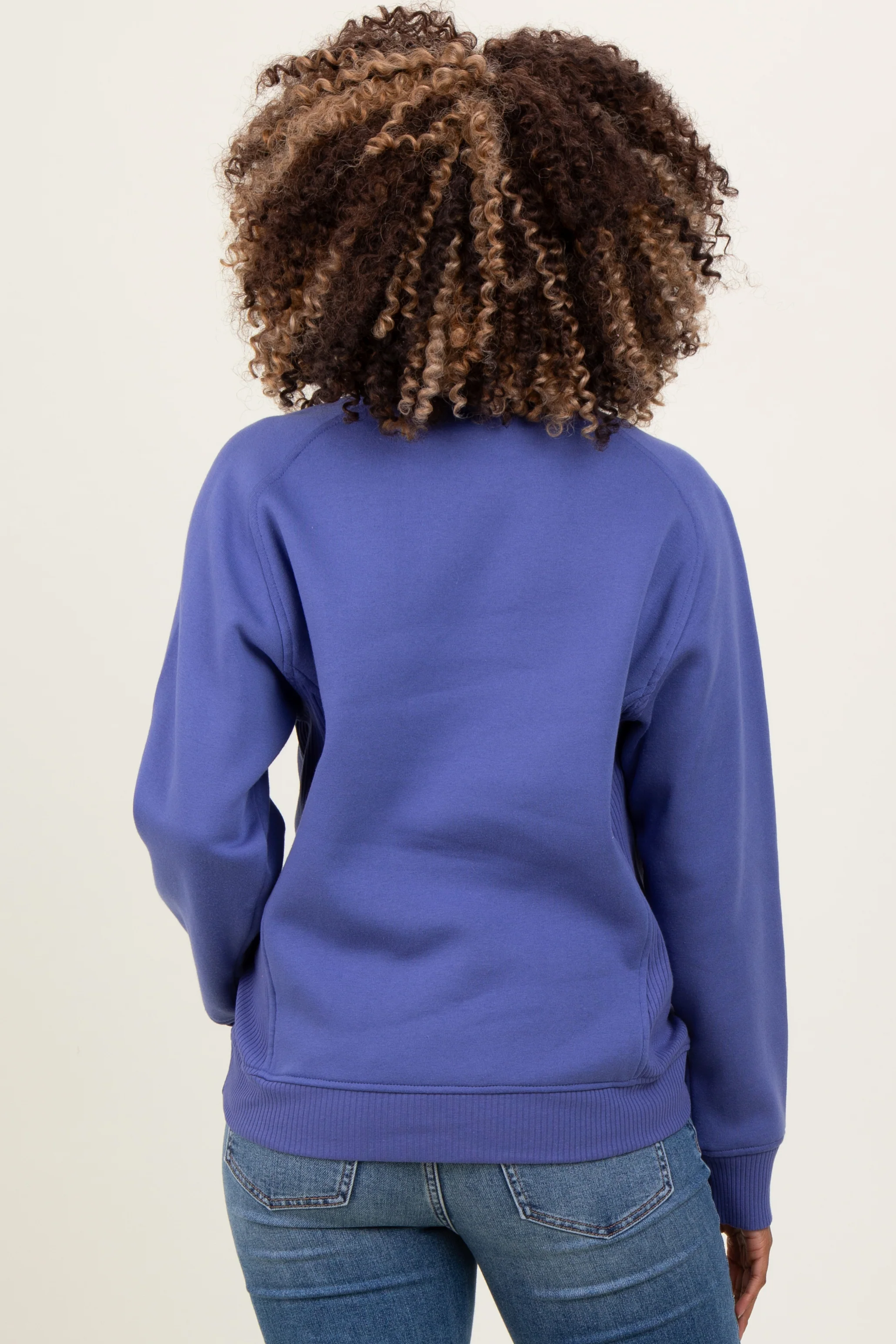 Periwinkle Fleece Maternity Sweatshirt - Image 4