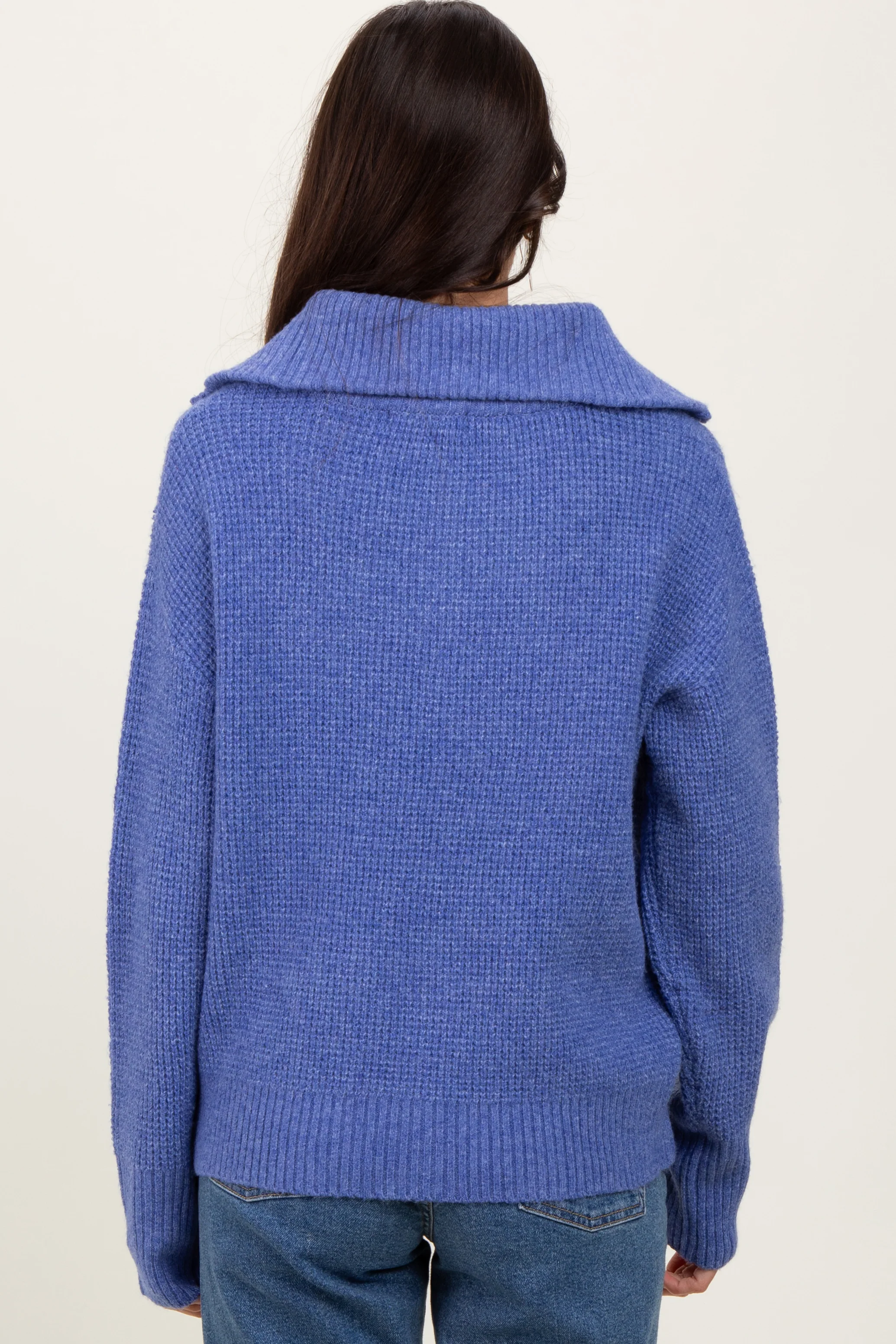 Periwinkle Half Zip Pullover Sweater - Image 3