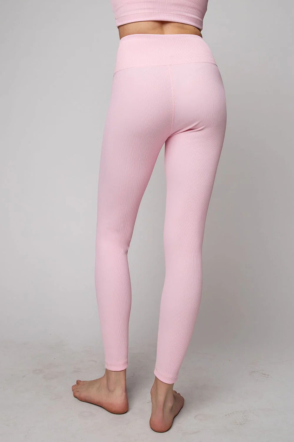 Pink Ribbed Leggings - Image 4