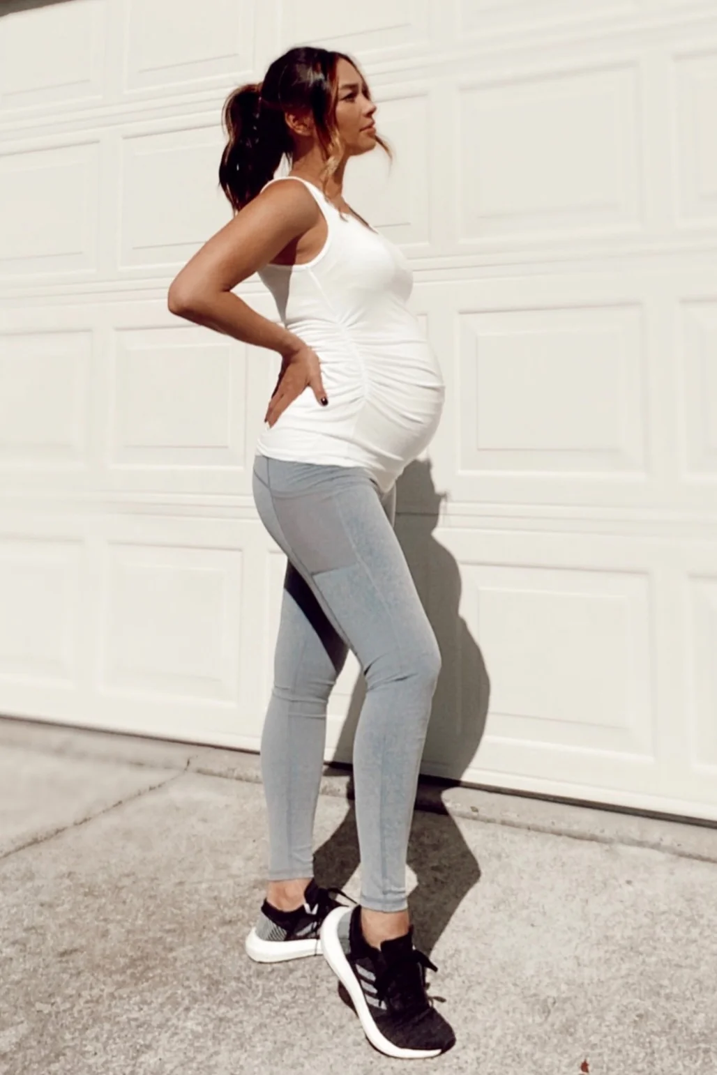 PinkBlush Ivory Ruched Maternity Tank Top - Image 5