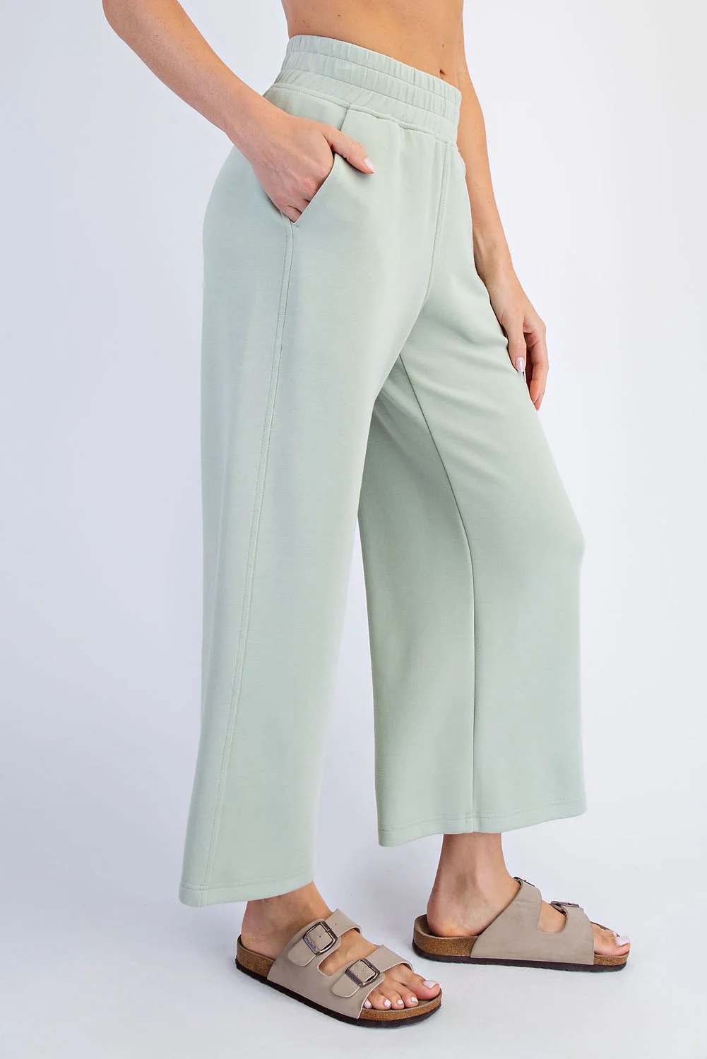 Pistachio Ankle Wide Leg Lounge Pants - Image 3