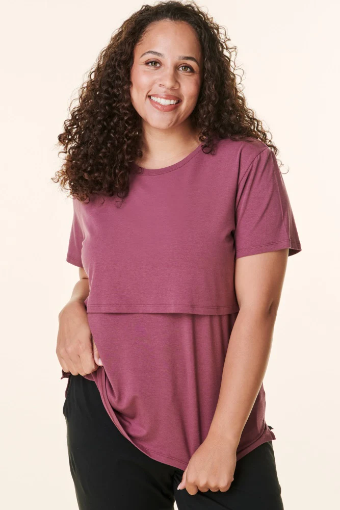Plum Bravado Lift Up Nursing/Maternity Top - Image 4