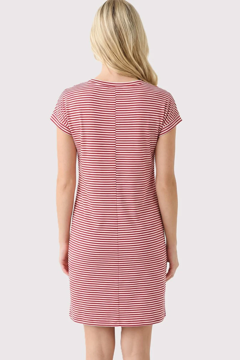 Red Striped Basic Dress - Image 3