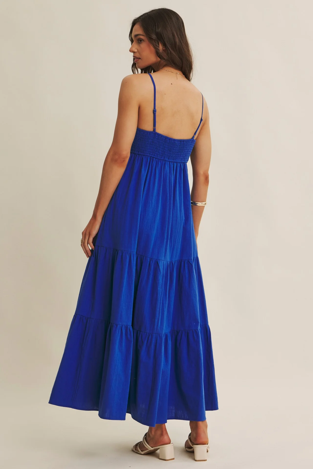 Royal Blue Tiered Maxi Dress - Image 4