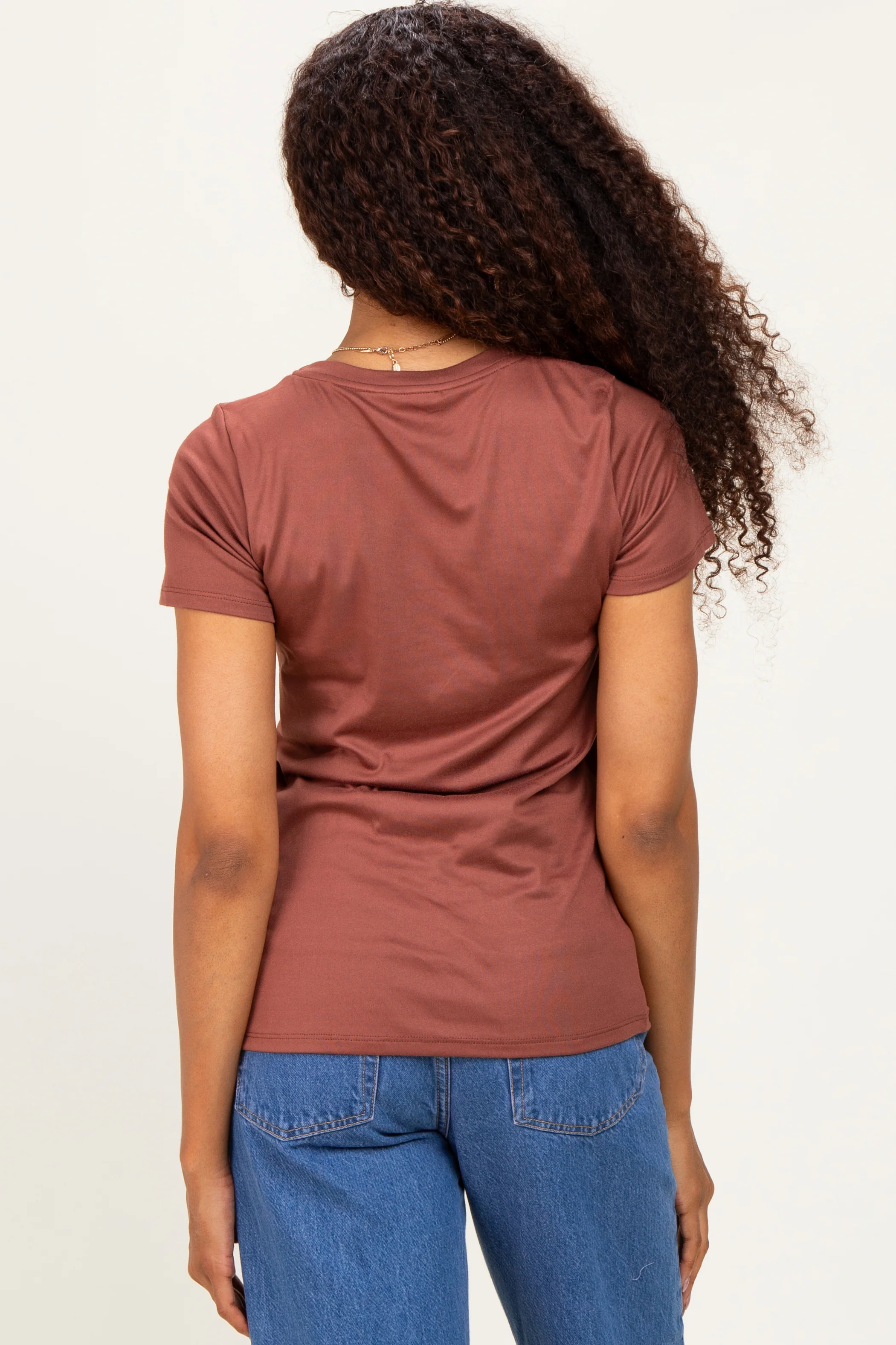 Rust Basic Crew Neck Tee - Image 3