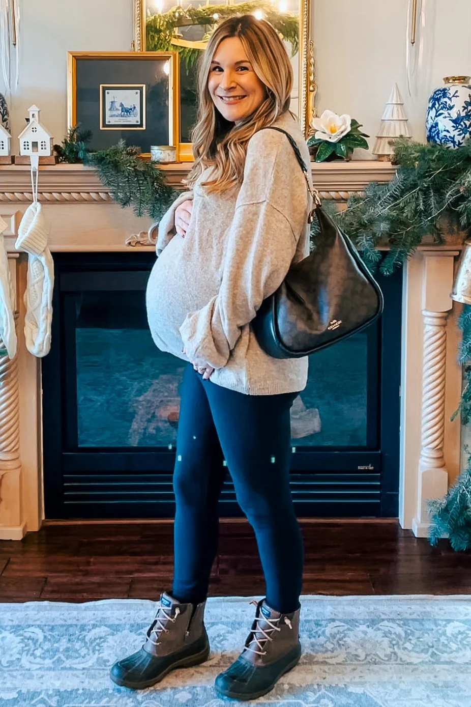 Taupe Basic Drop Shoulder Maternity Sweater - Image 6