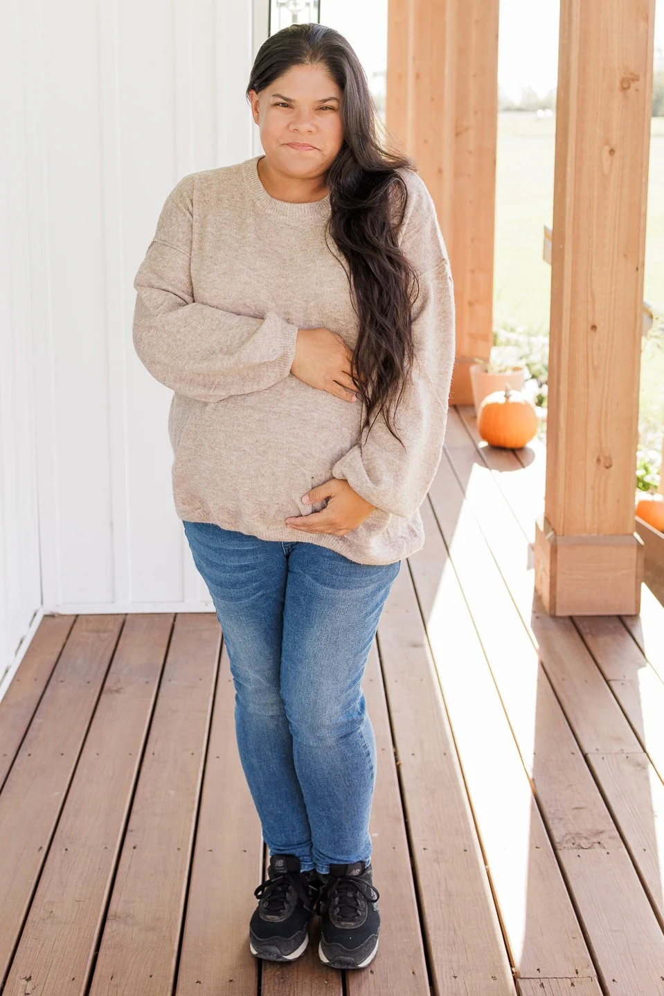 Taupe Basic Drop Shoulder Maternity Sweater - Image 7