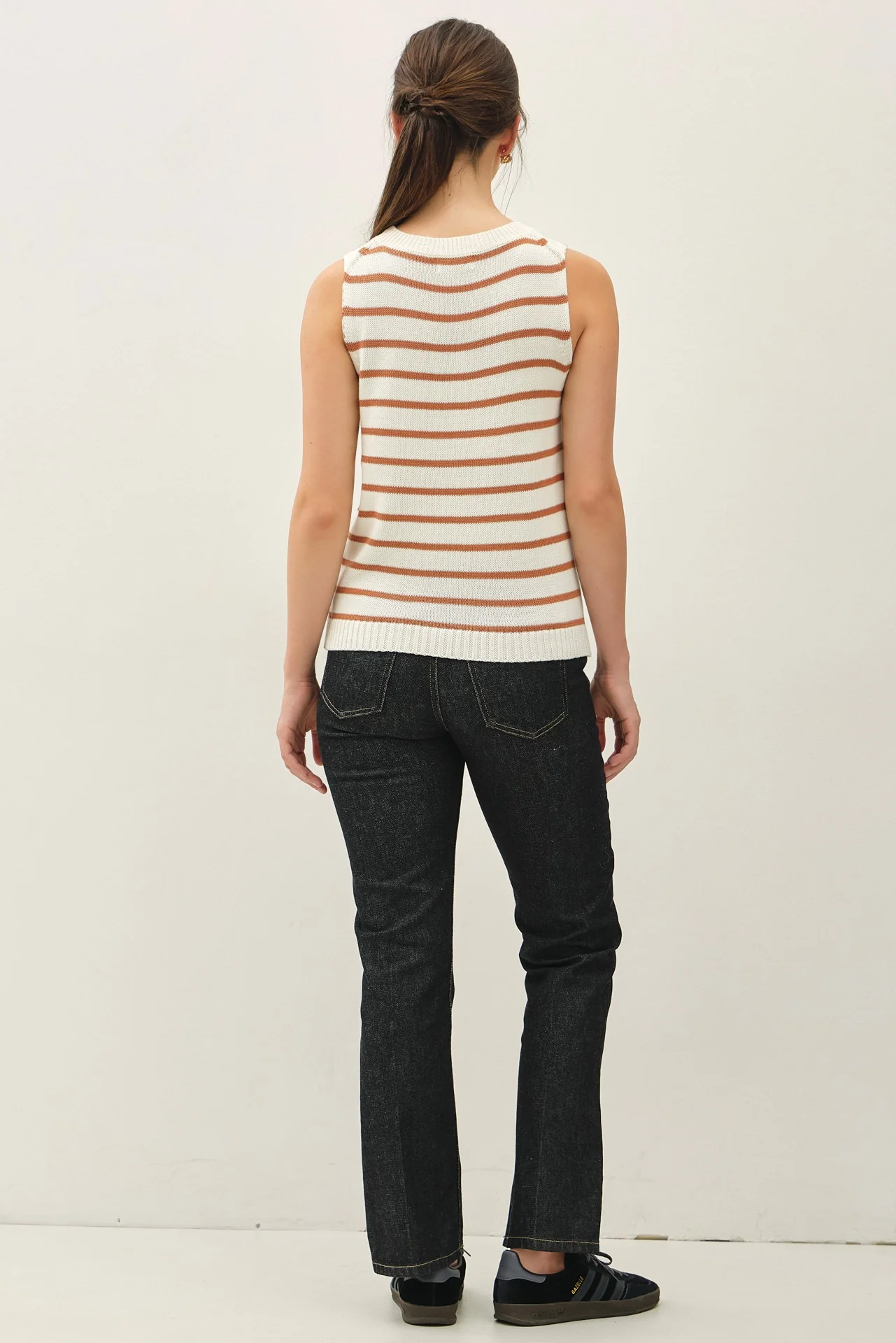 Terracotta Striped Knit Tank - Image 4