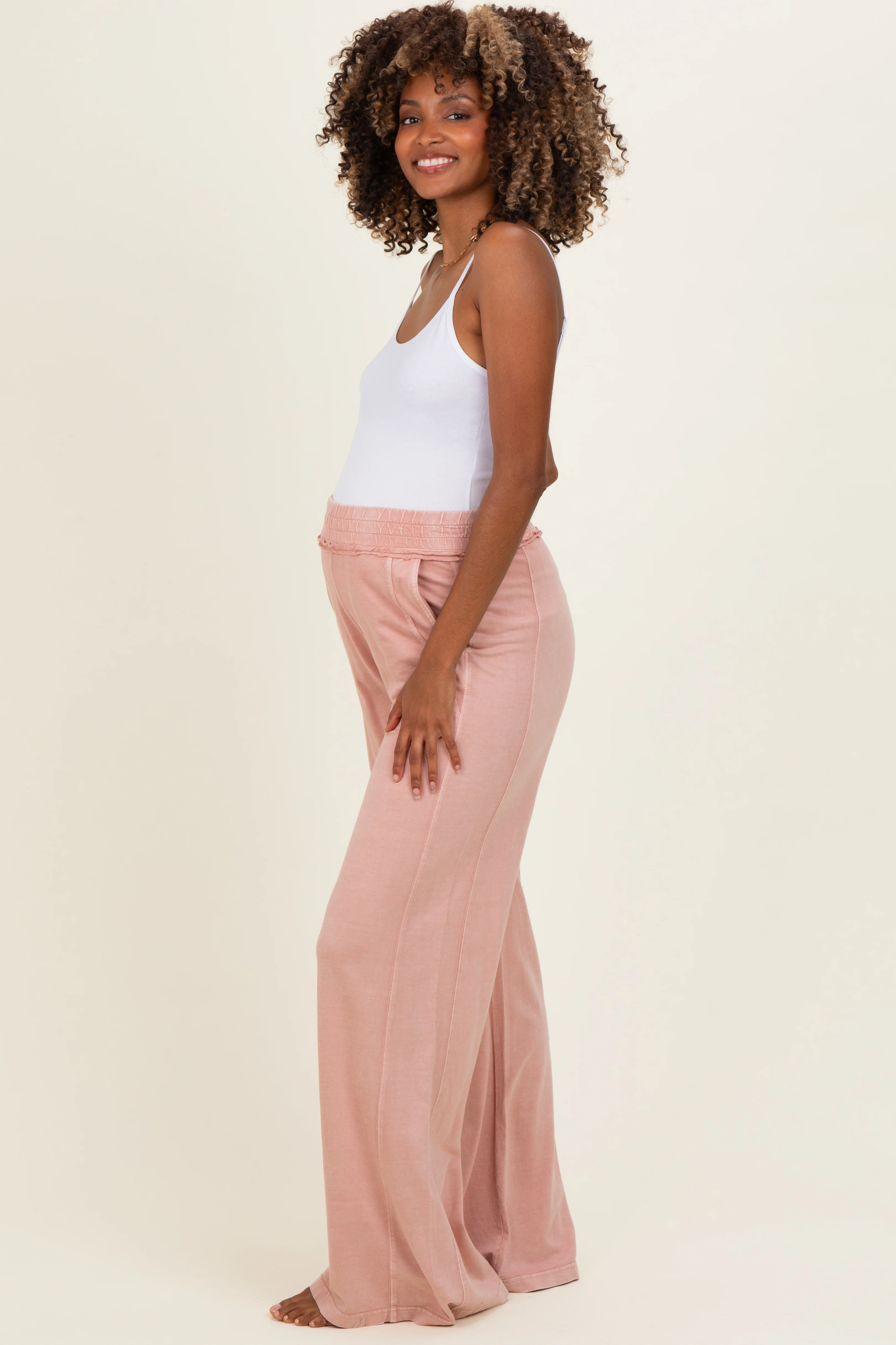 White Basic Adjustable Strap Maternity Cami - Image 5