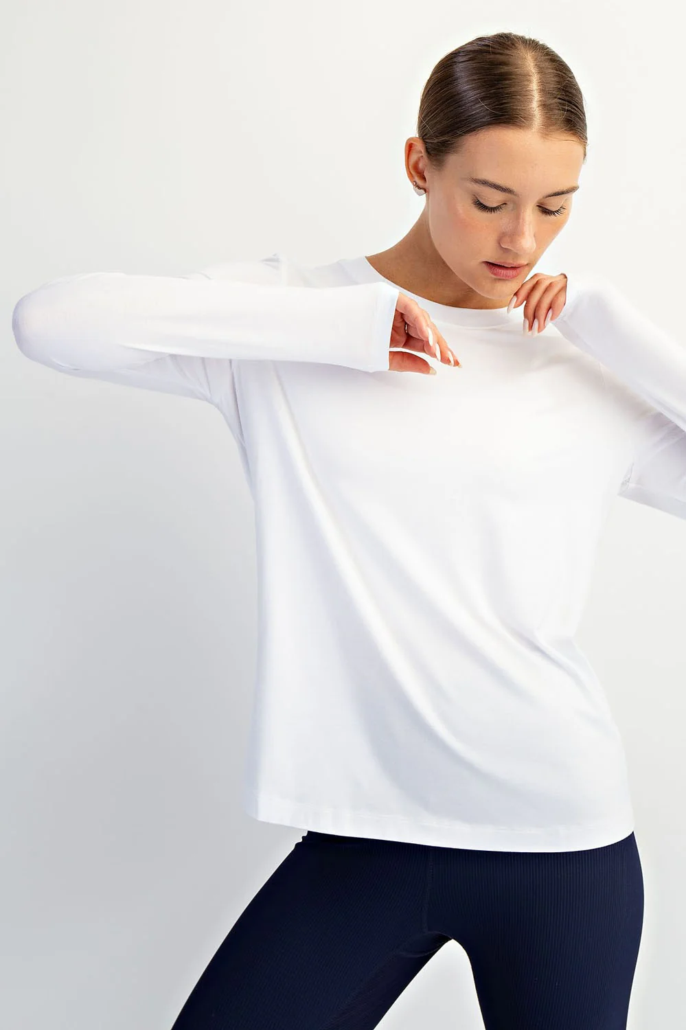 White Long Sleeve Maternity Top - Image 5