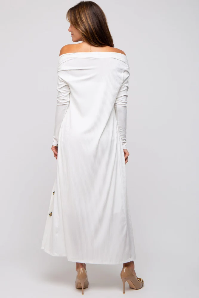 White Ribbed Dress Set - Image 4