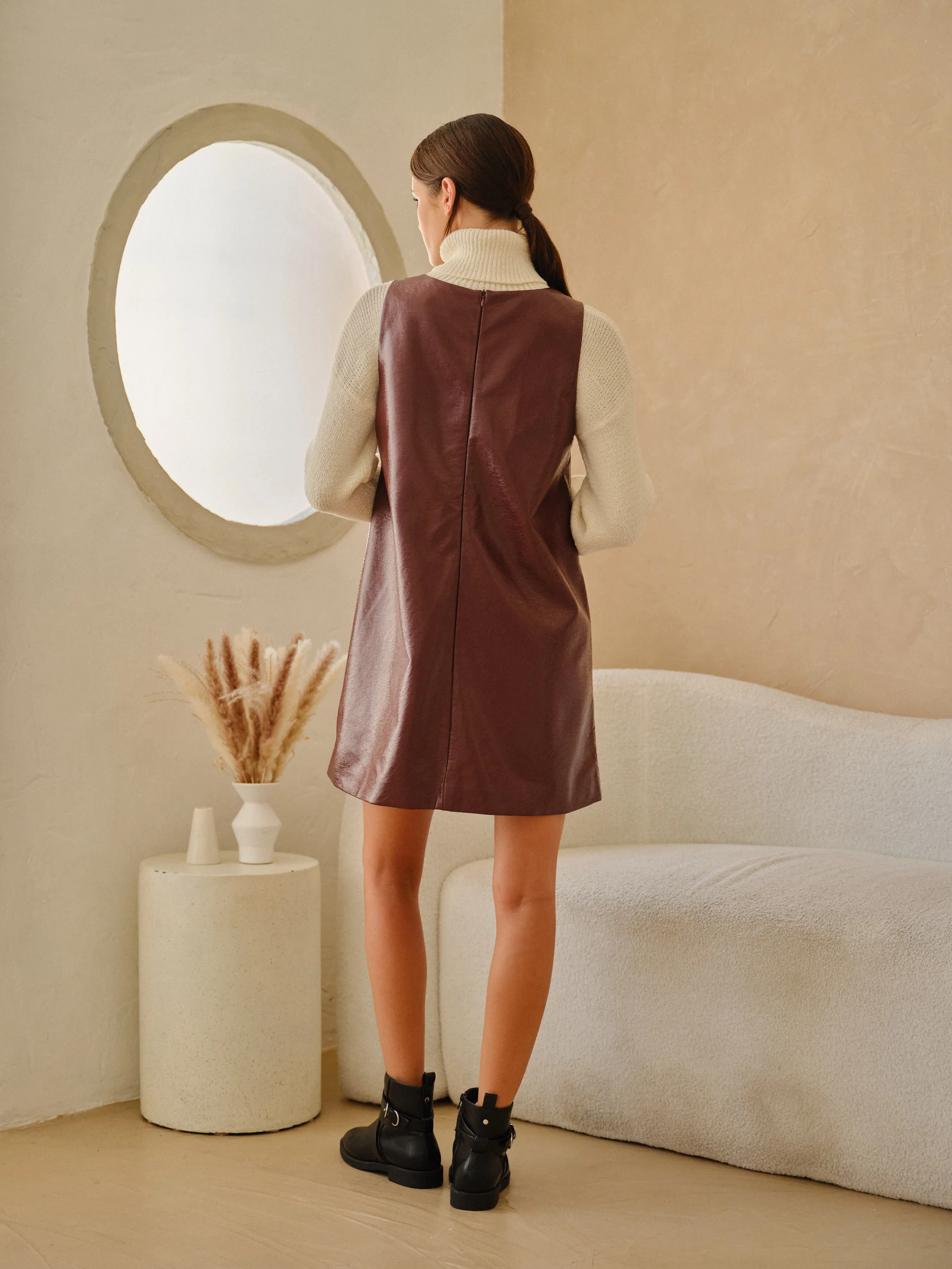 Wine Shift Dress - Image 5