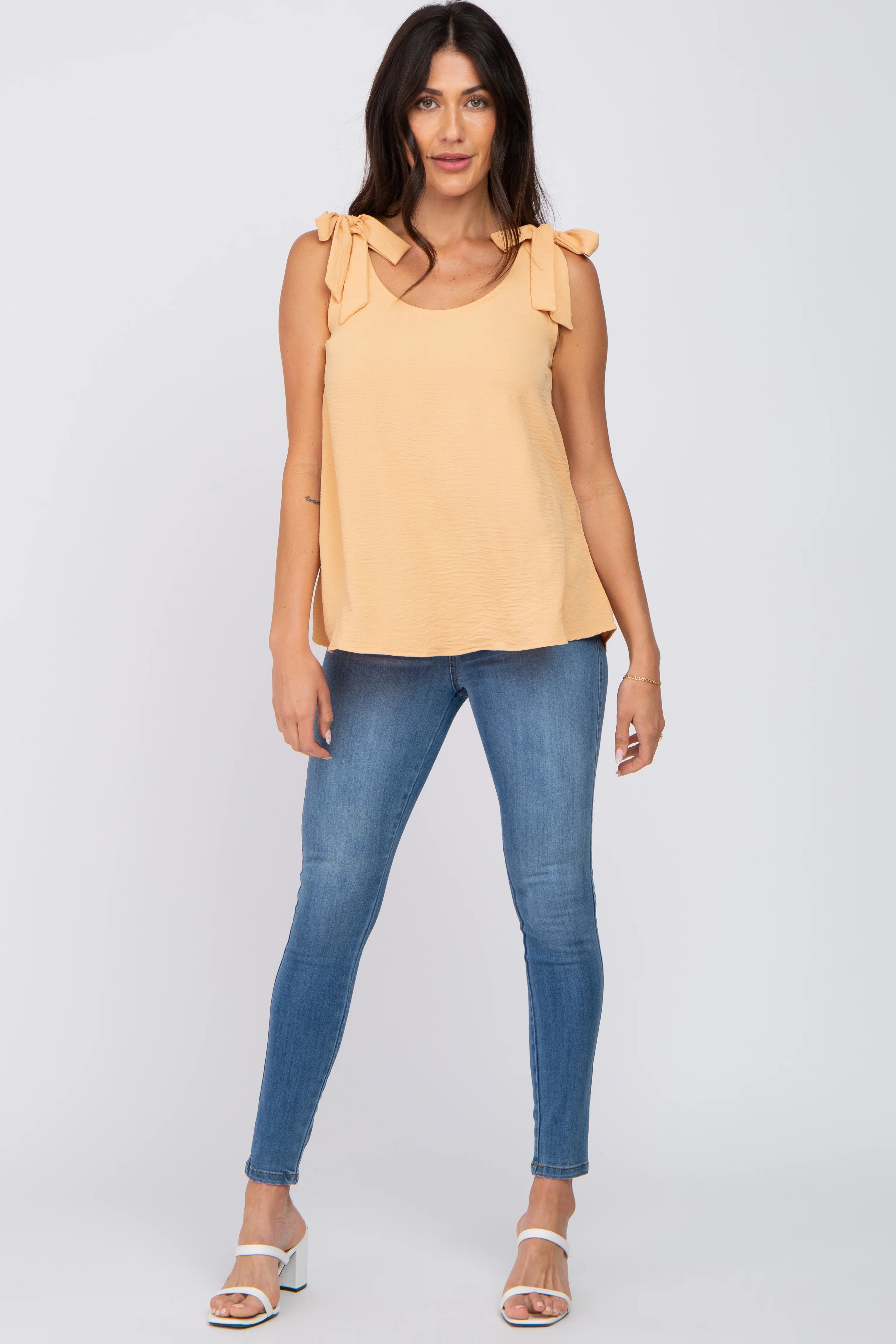 Yellow Shoulder Bow Tank Top - Image 4